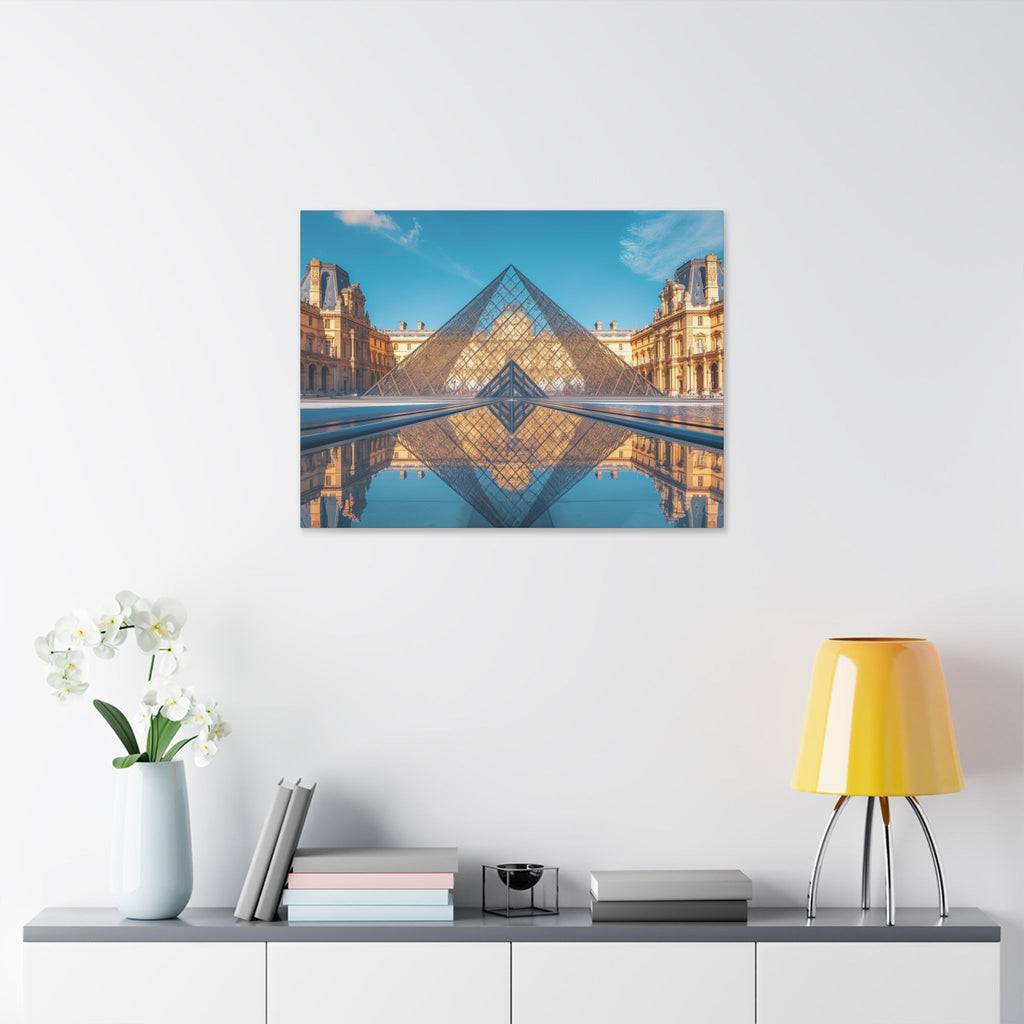 Louvre Glass Pyramid Canvas Print — Paris Travel Wall Art