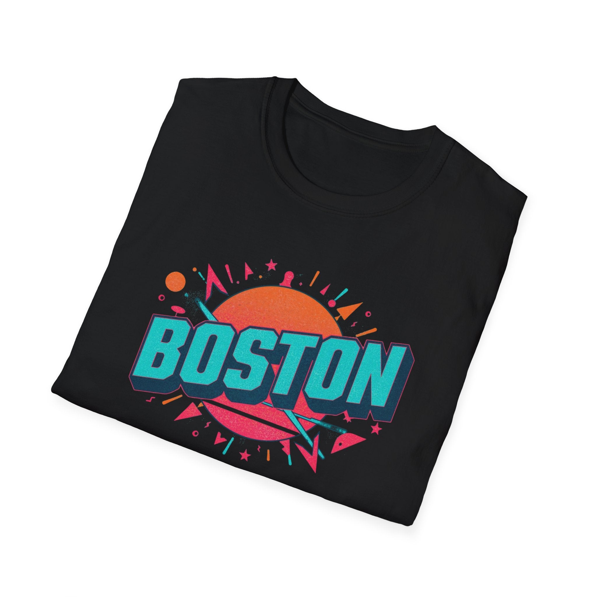 Boston Retro Sunset T-Shirt — Colorful City Graphic Tee