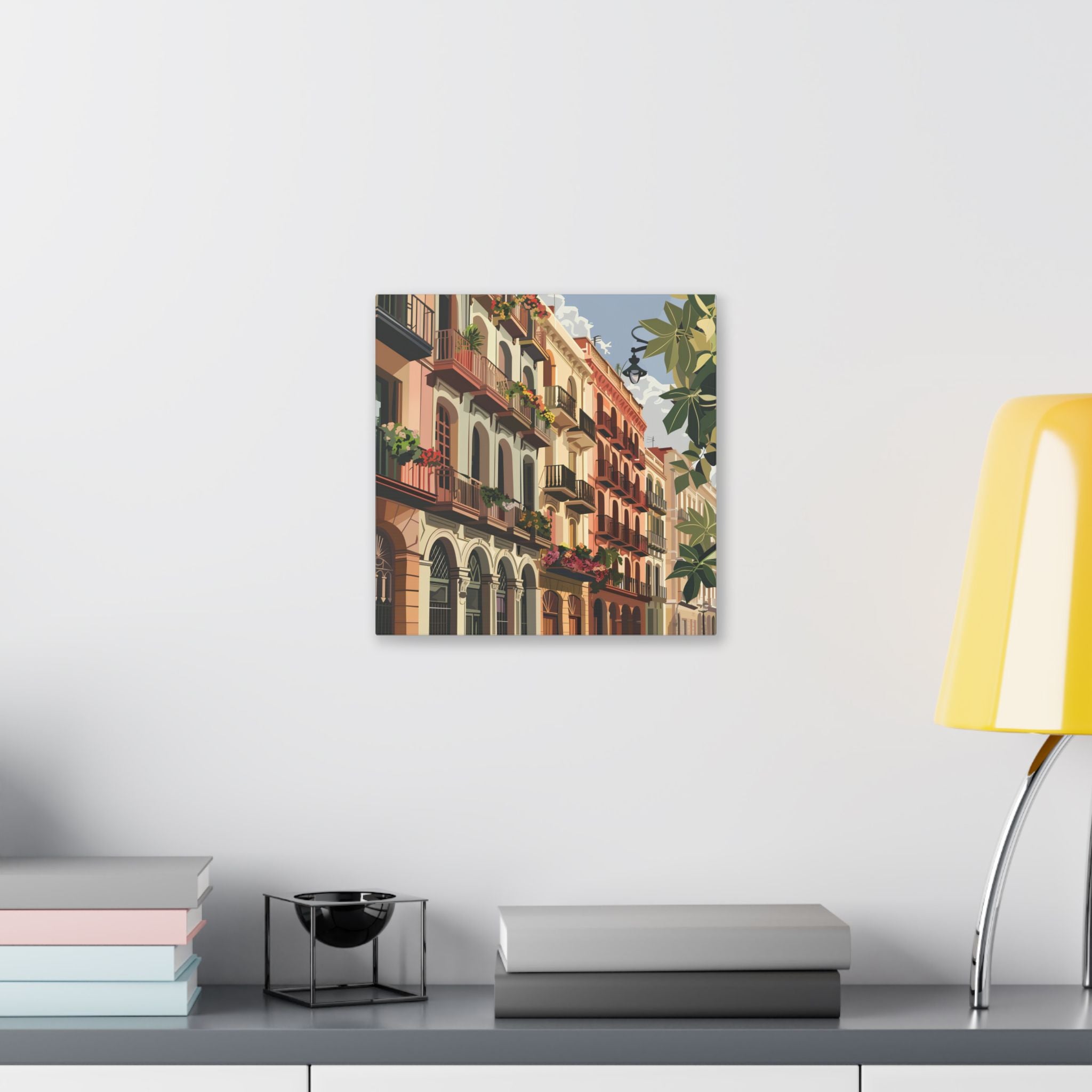 Mediterranean Balcony Street Canvas