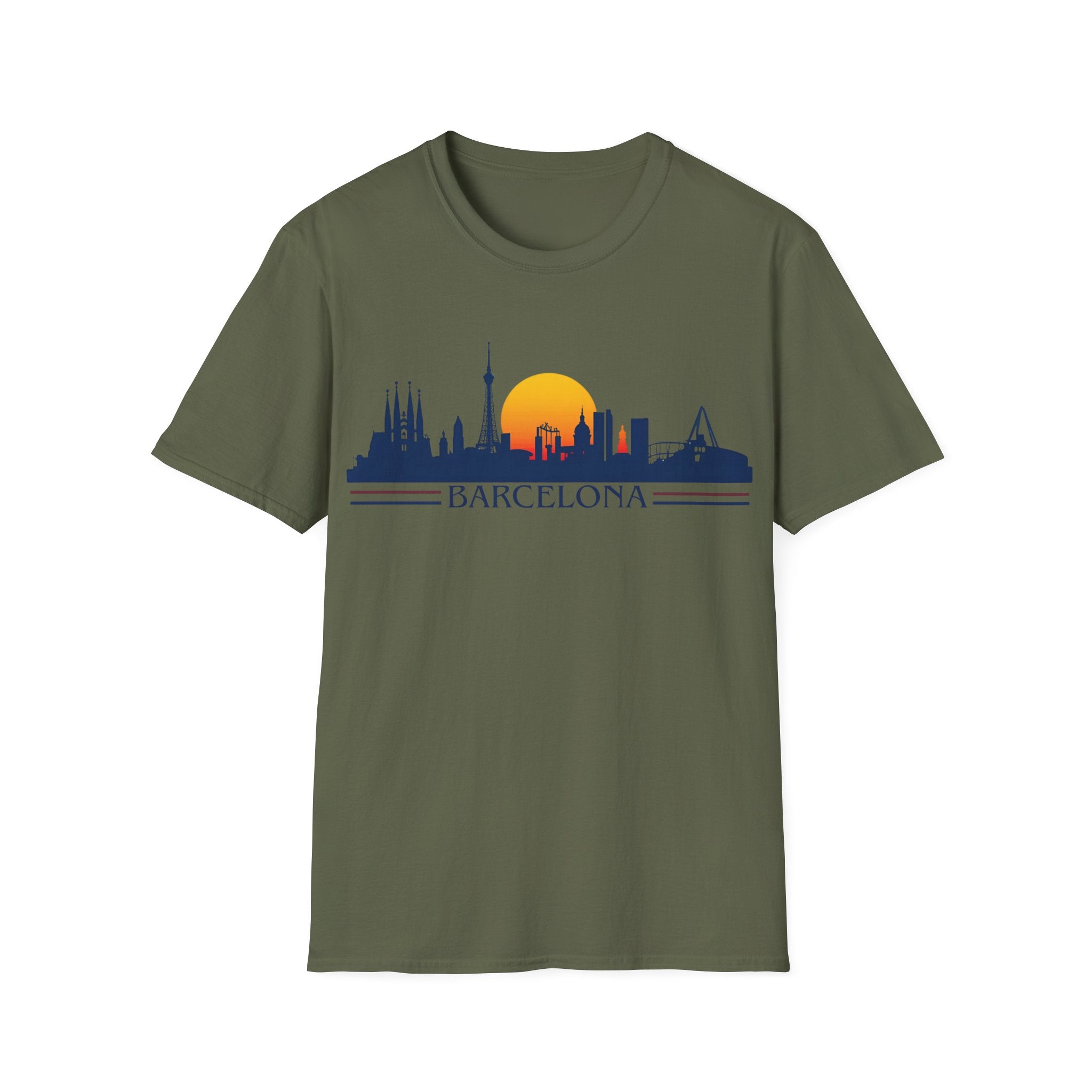 Barcelona skyline sunset T-Shirt | Spanish cityscape tee