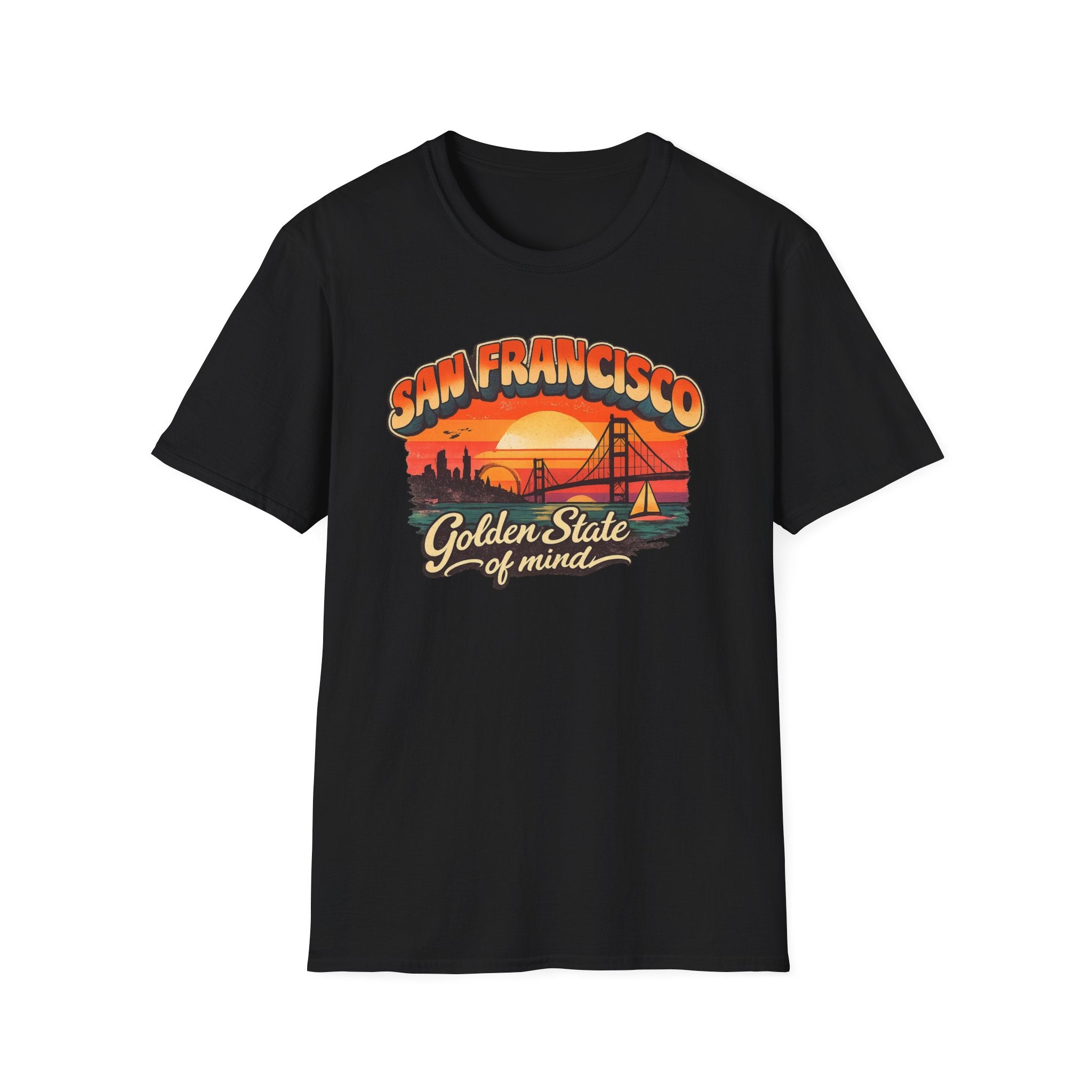 San Francisco Golden State T-Shirt — 'Golden State of Mind' Retro Sunset Tee