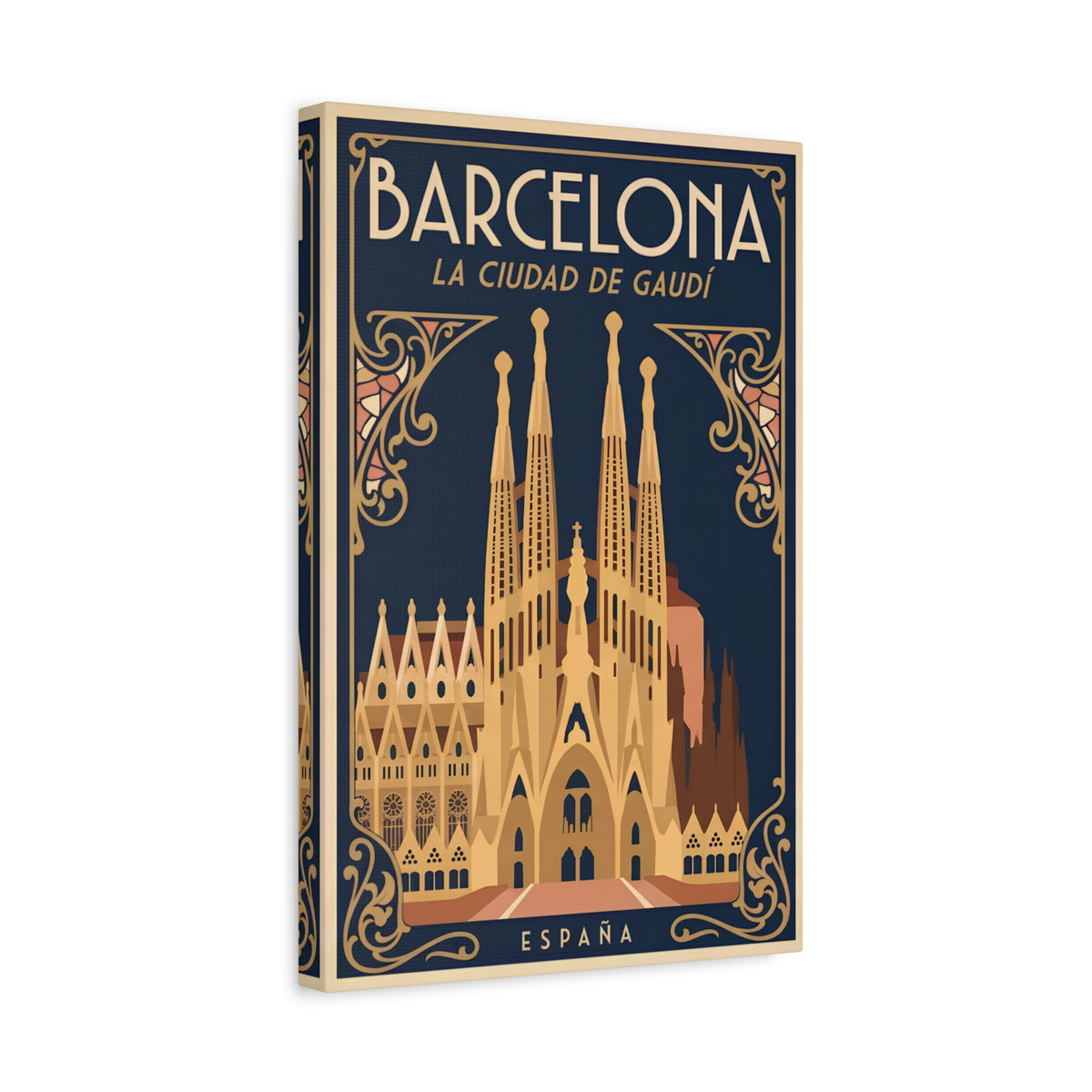 Barcelona Sagrada Família Canvas Wall Art — La Ciudad de Gaudí Travel Poster