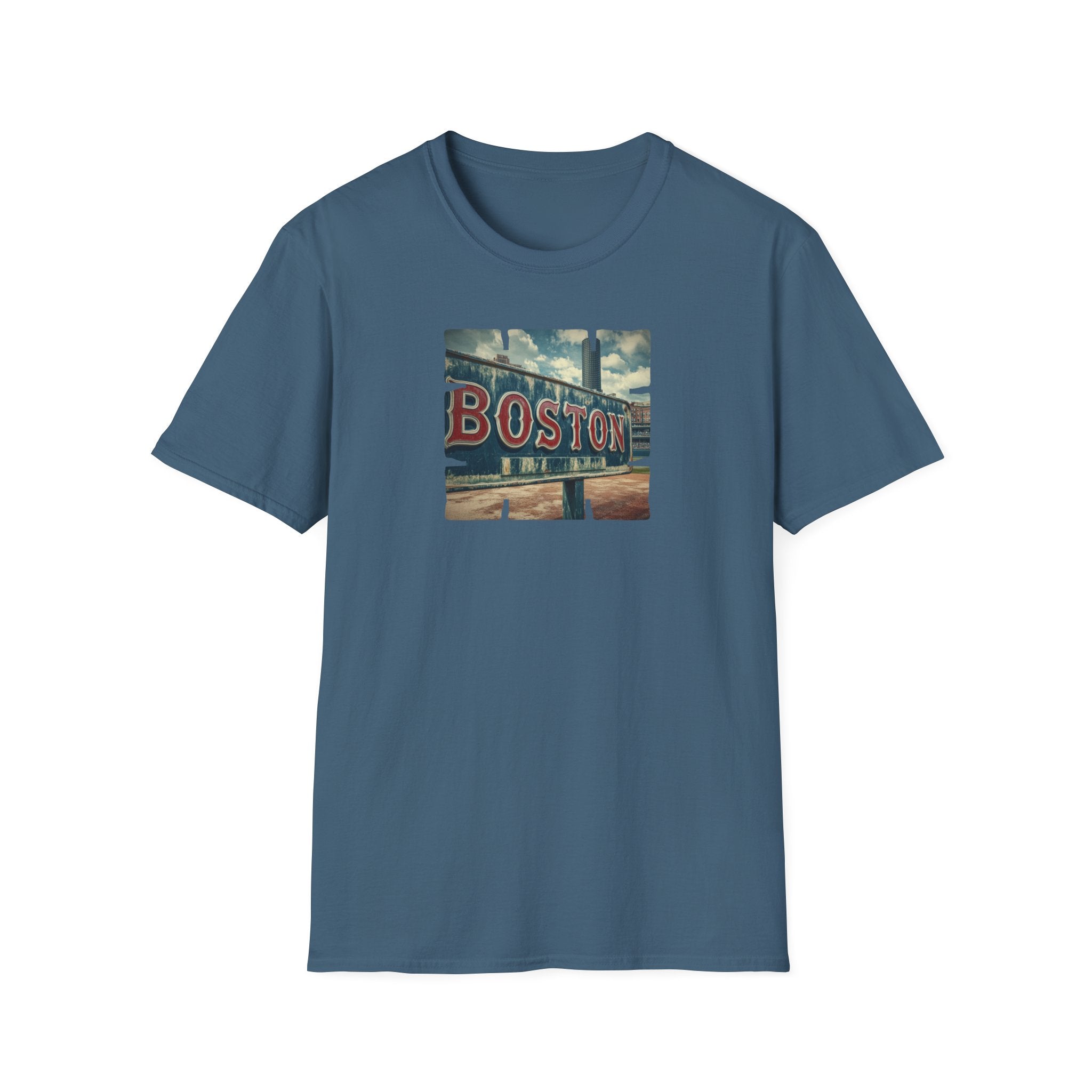 Boston Neon Sign T-Shirt | Cityscape Vintage Photo Tee