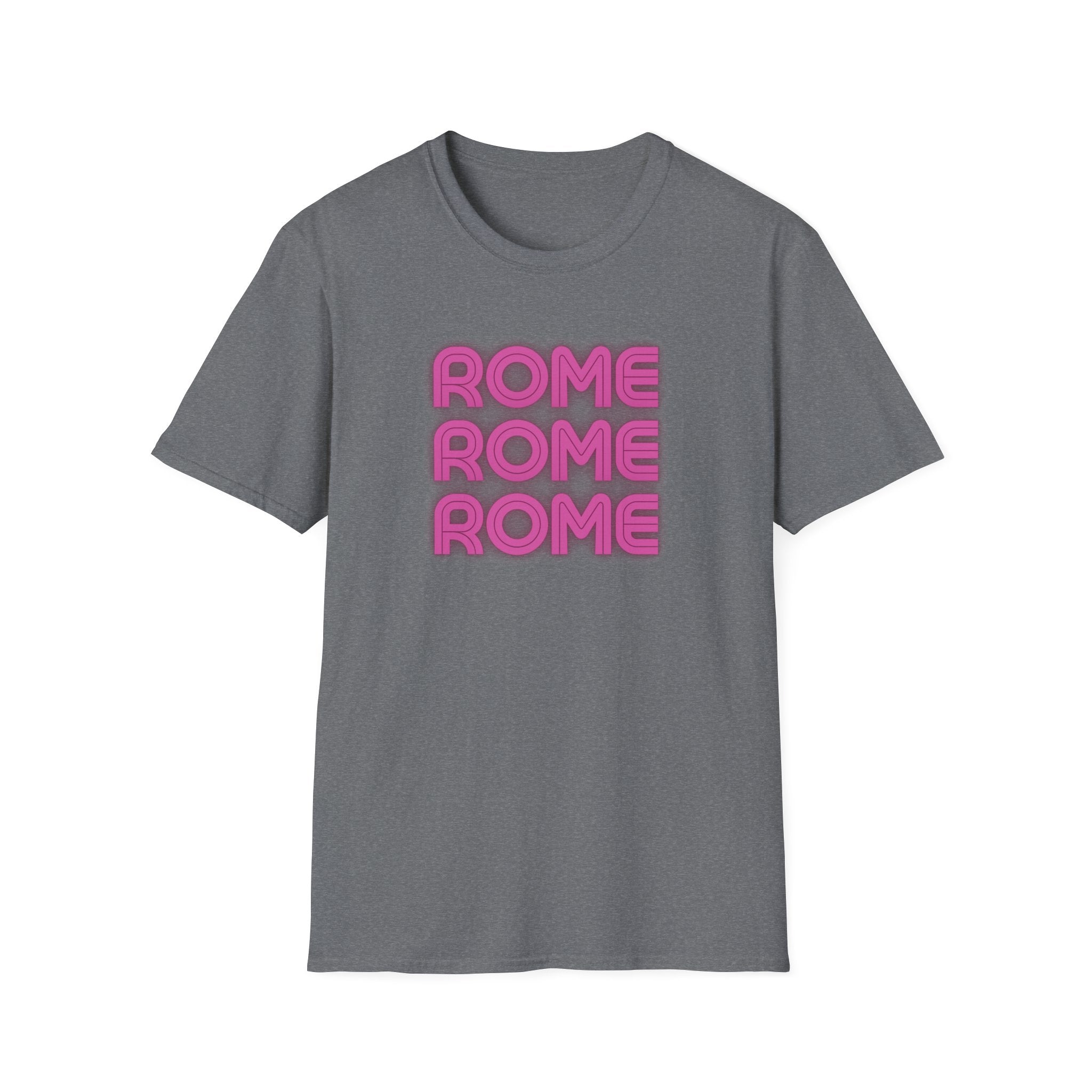 Rome Rome Rome T-Shirt | Pink Retro Text Tee