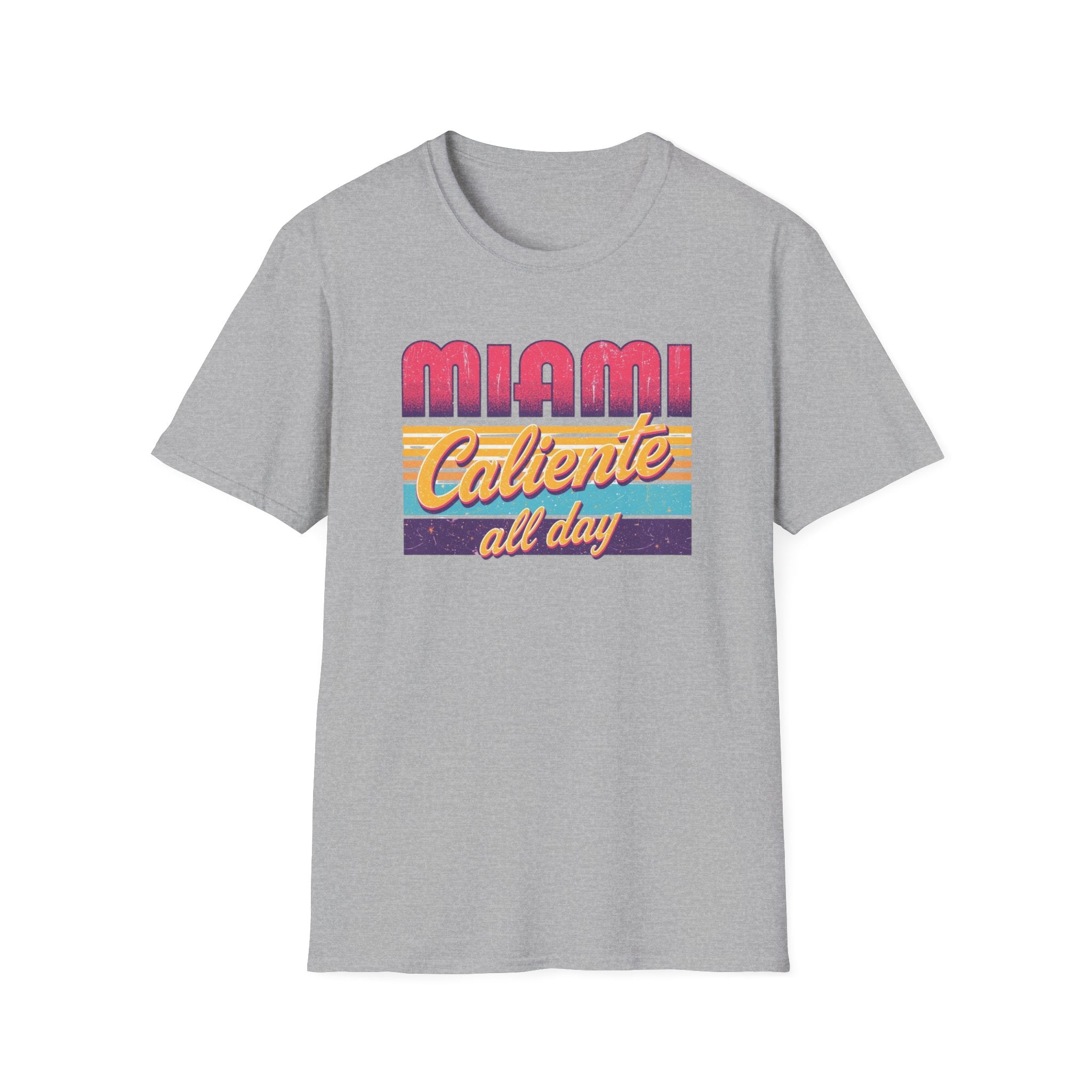 Miami Caliente All Day T-Shirt — Retro Sunset Vacation Tee