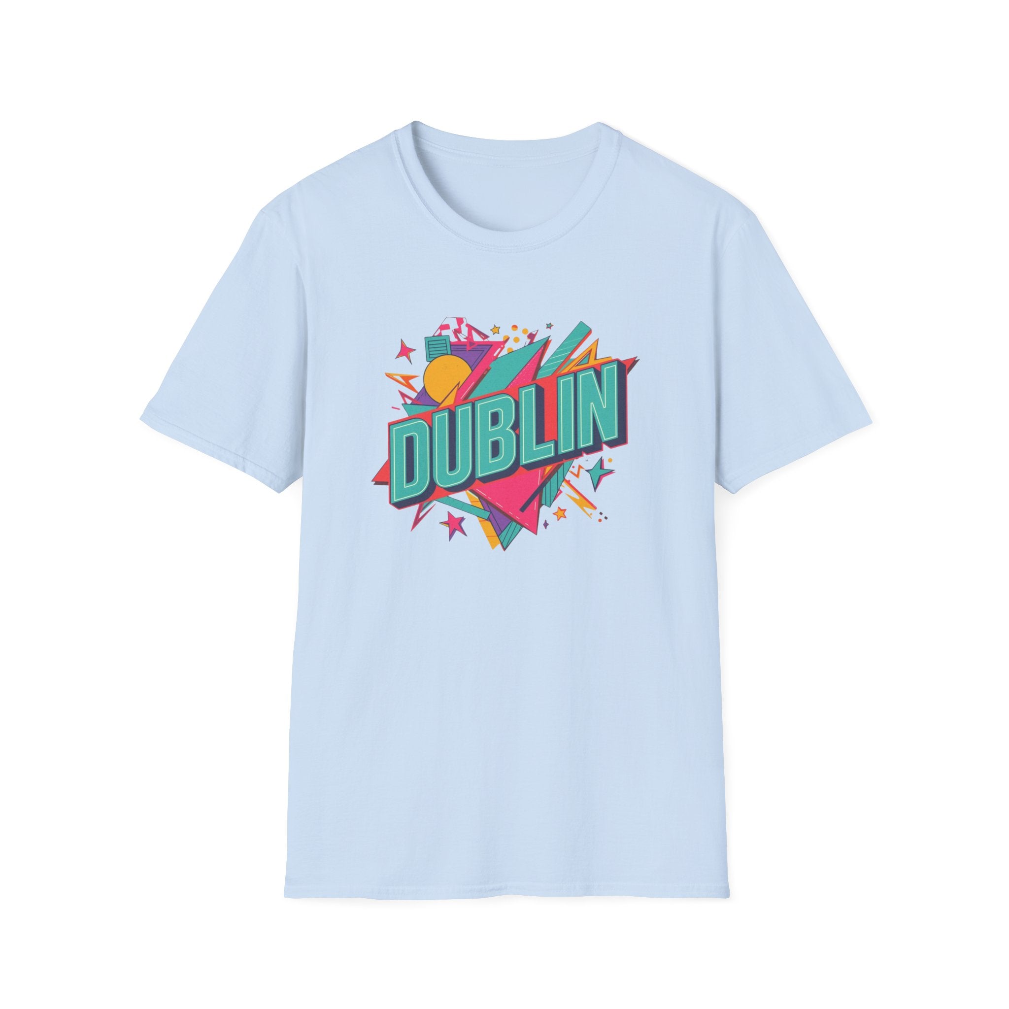 Dublin Retro Graphic T-Shirt — Bright 80s Style City Souvenir