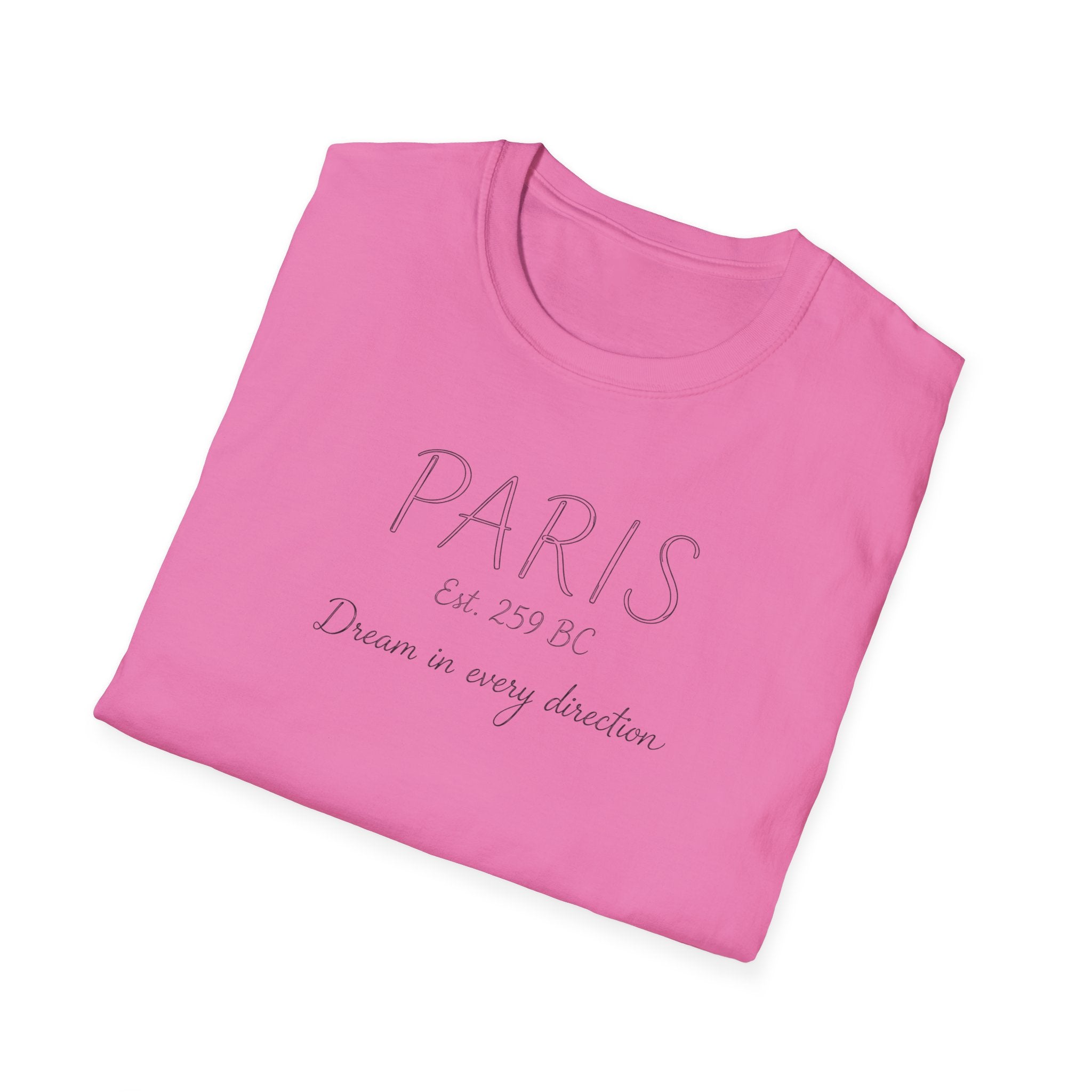 Paris Est. 259 BC T-Shirt – 'Dream in Every Direction' Minimalist Travel Tee