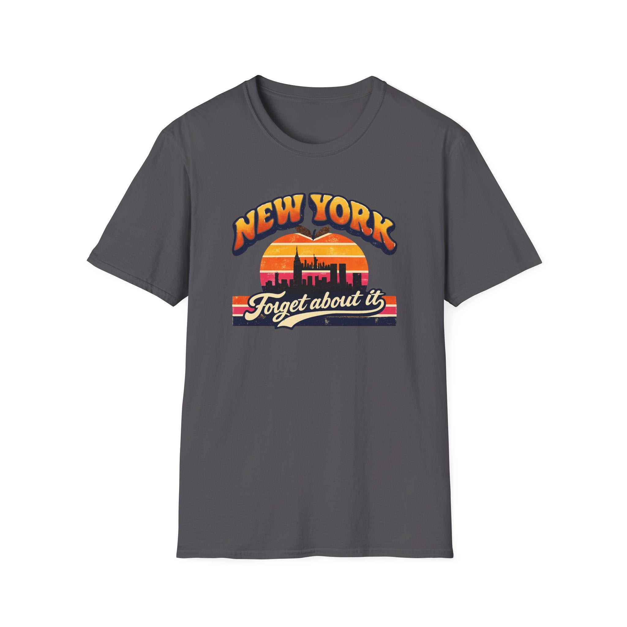 New York "Forget About It" Retro Sunset T-Shirt