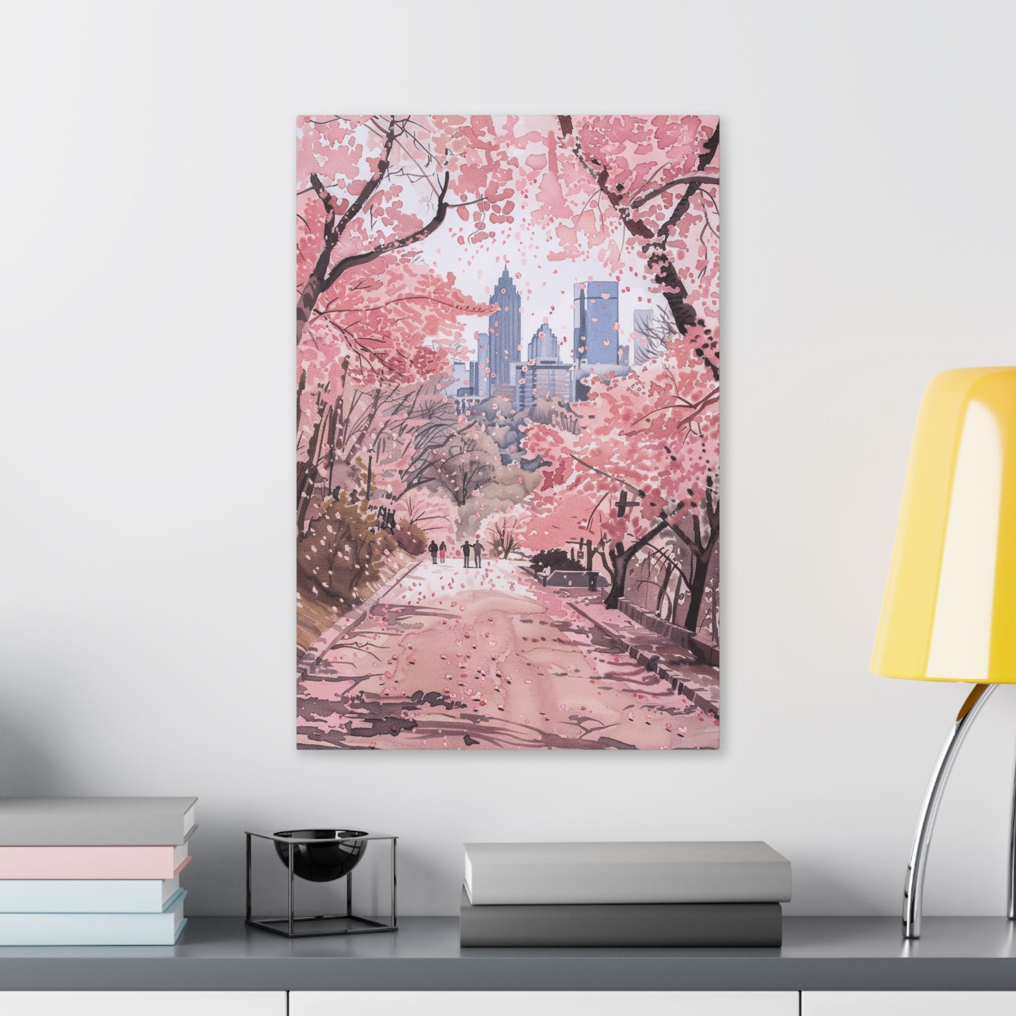 Atlanta Piedmont Park - Georgia - Cherry Blossom Cityscape Canvas - Bank of America Plaza