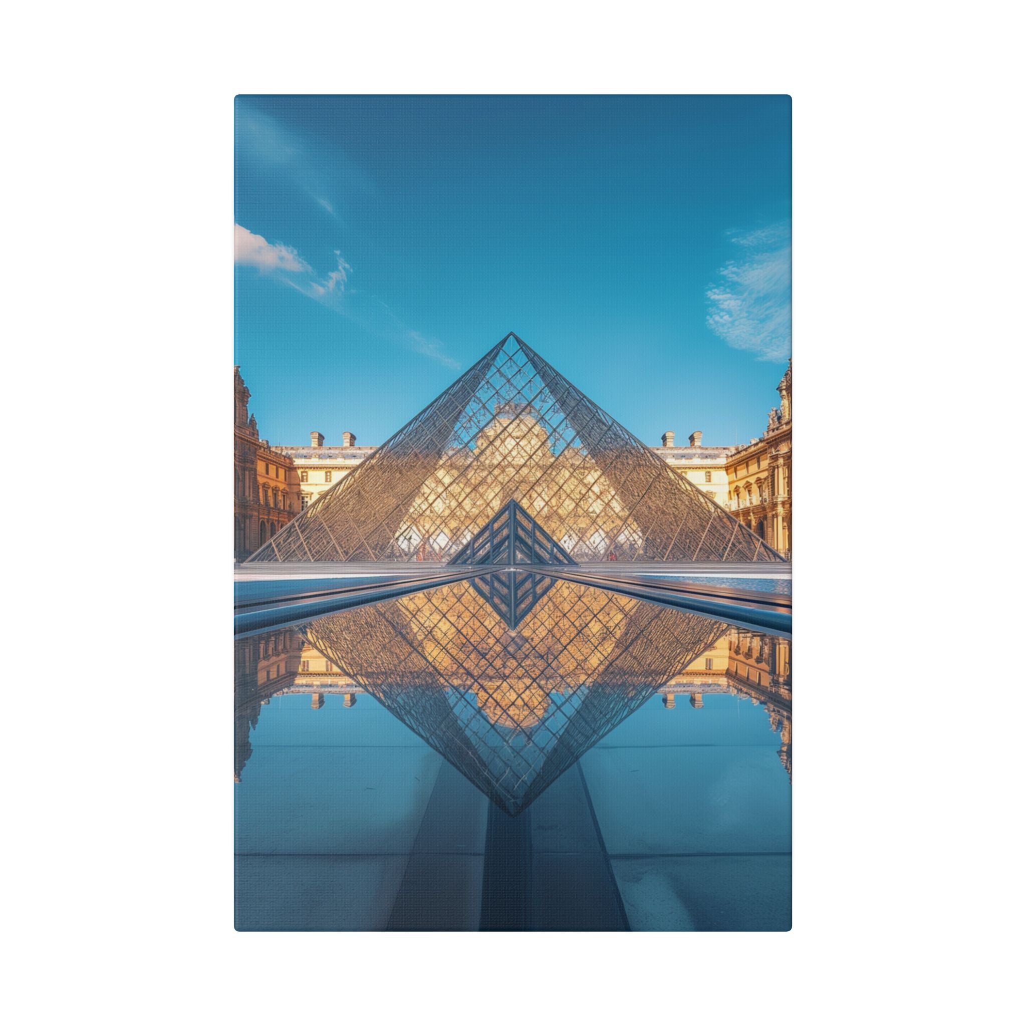 Louvre Glass Pyramid Canvas Print — Paris Travel Wall Art