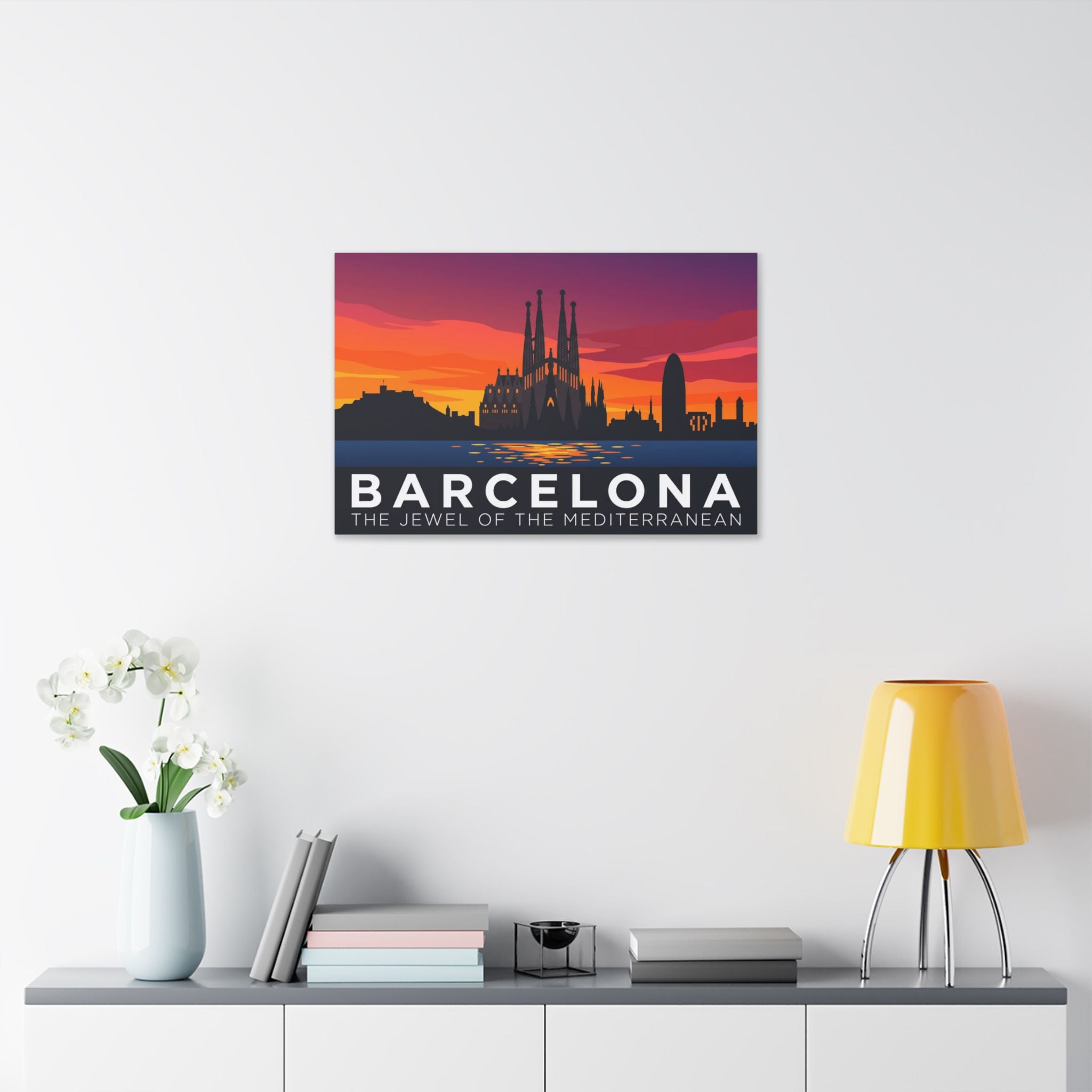 Barcelona Sunset Canvas Print — The Jewel of the Mediterranean