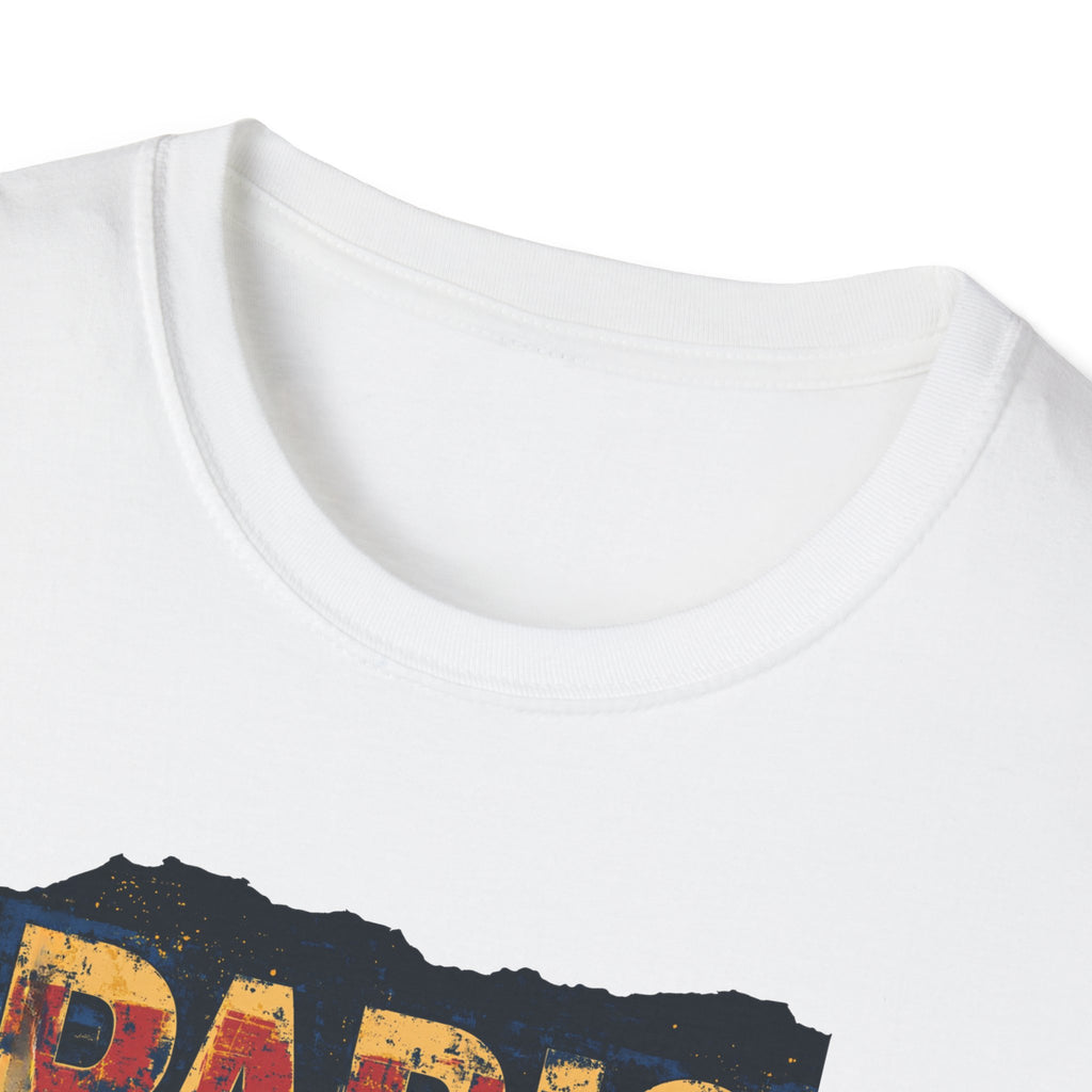Paris Skyline Graphic T-Shirt | Vintage Textured Paris Design