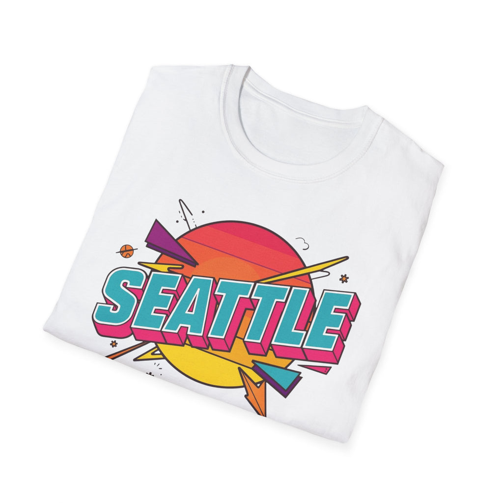 Seattle Retro Sunset T-Shirt — Vintage 80s City Graphic Tee