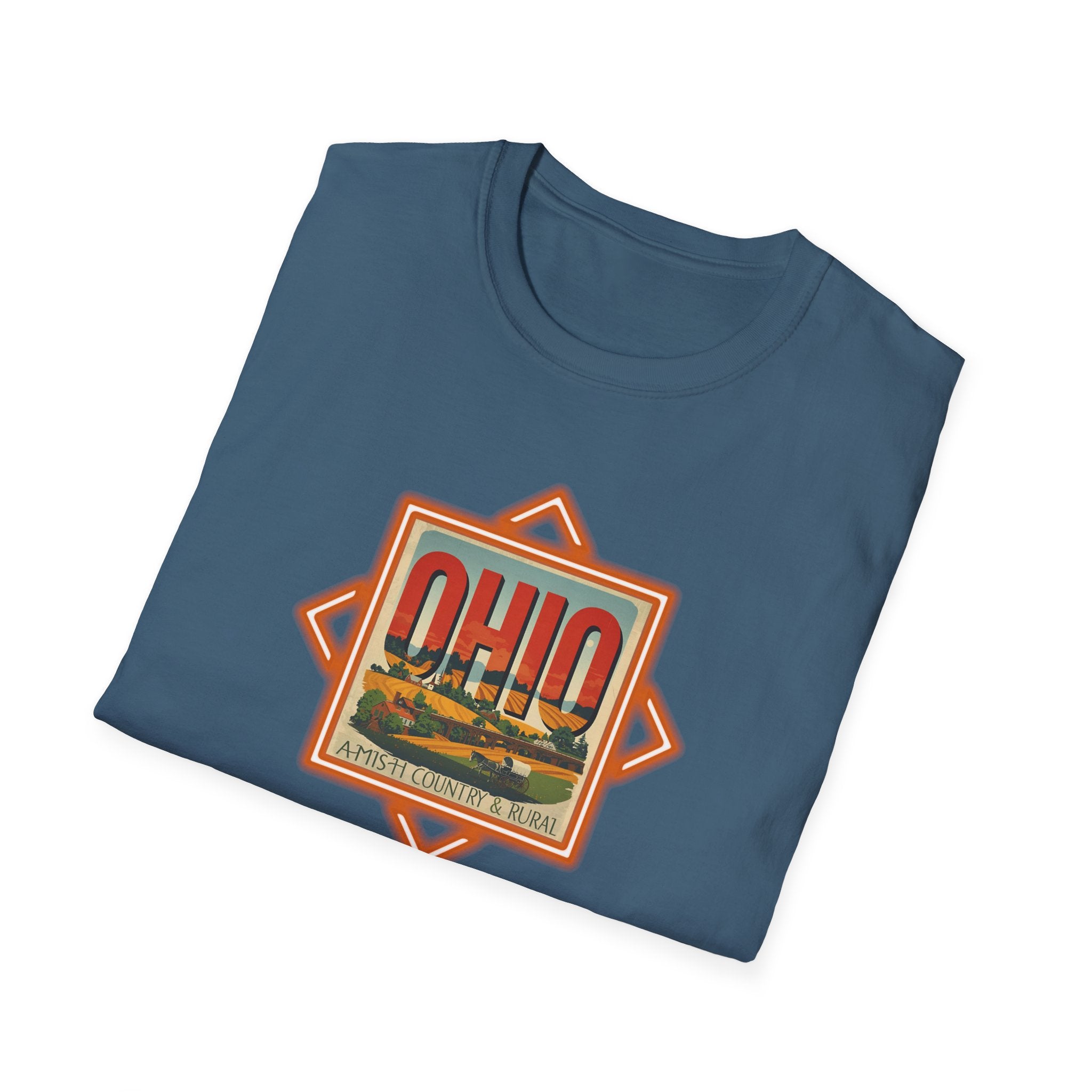 Ohio Vintage Travel Badge T-Shirt | Scenic State Skyline Tee