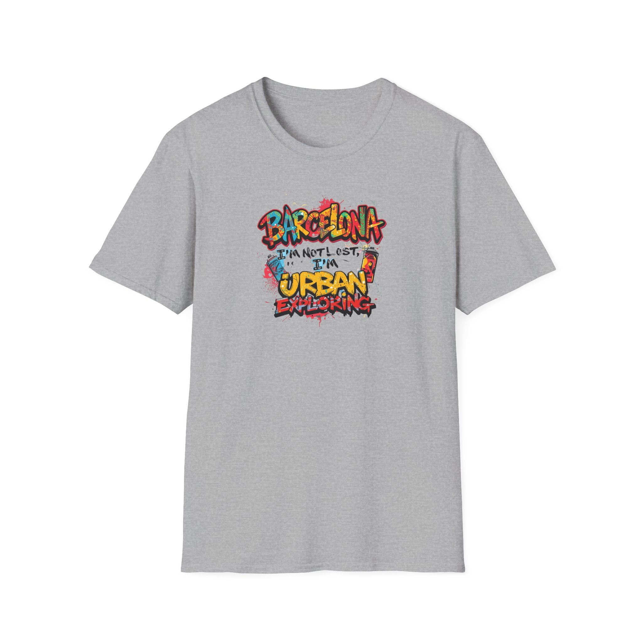 Barcelona Urban Graffiti T‑Shirt – Colorful Street Art Travel Tee