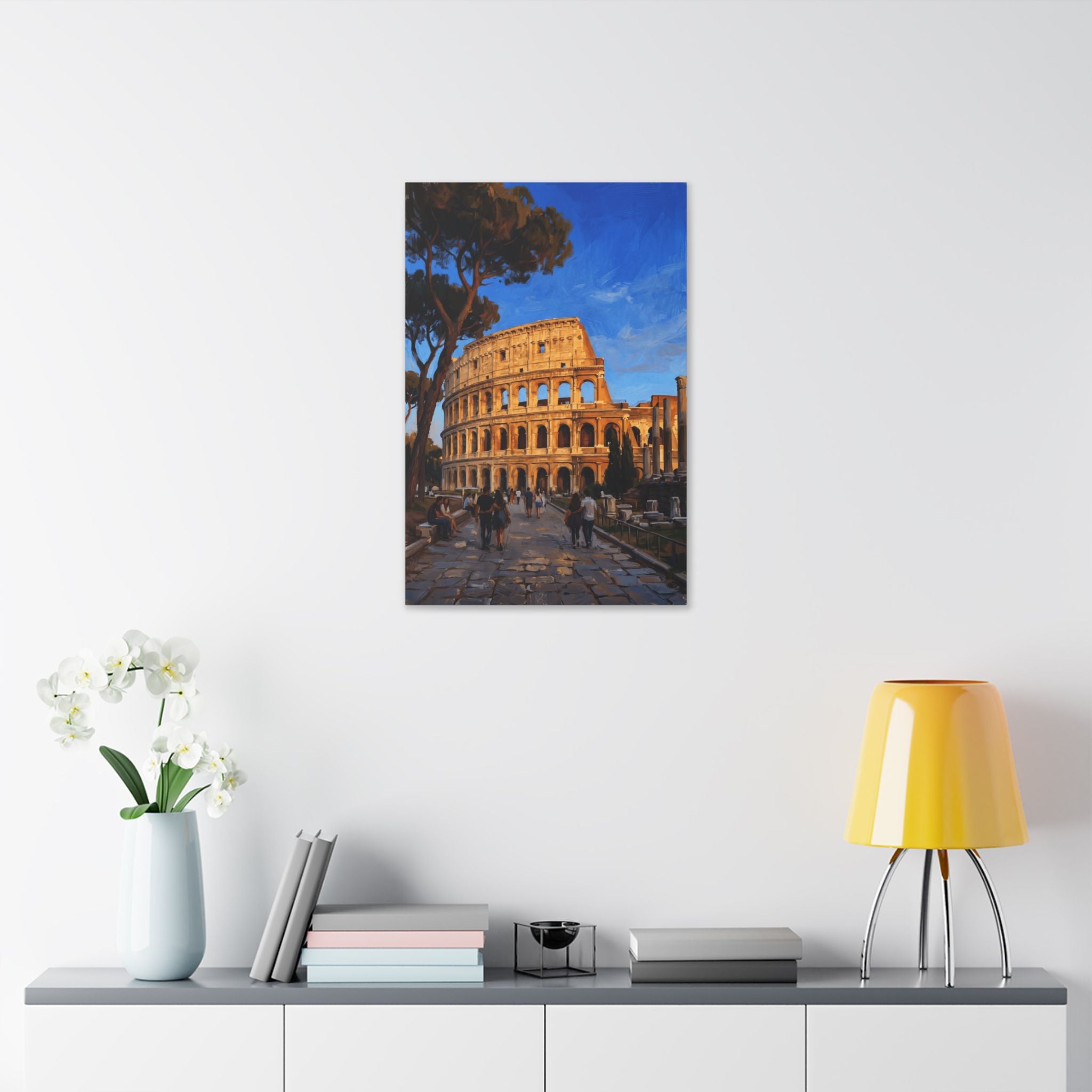 Colosseum Sunset Stretched Canvas — Roman Landmark Wall Art