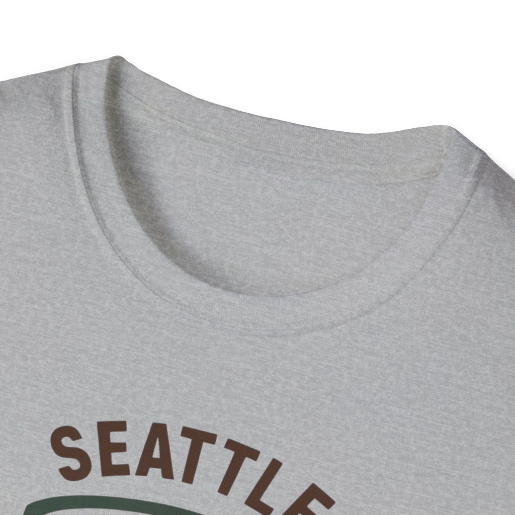 Seattle Coffee City T-Shirt — "This City Runs on Caffeine and Chaos"