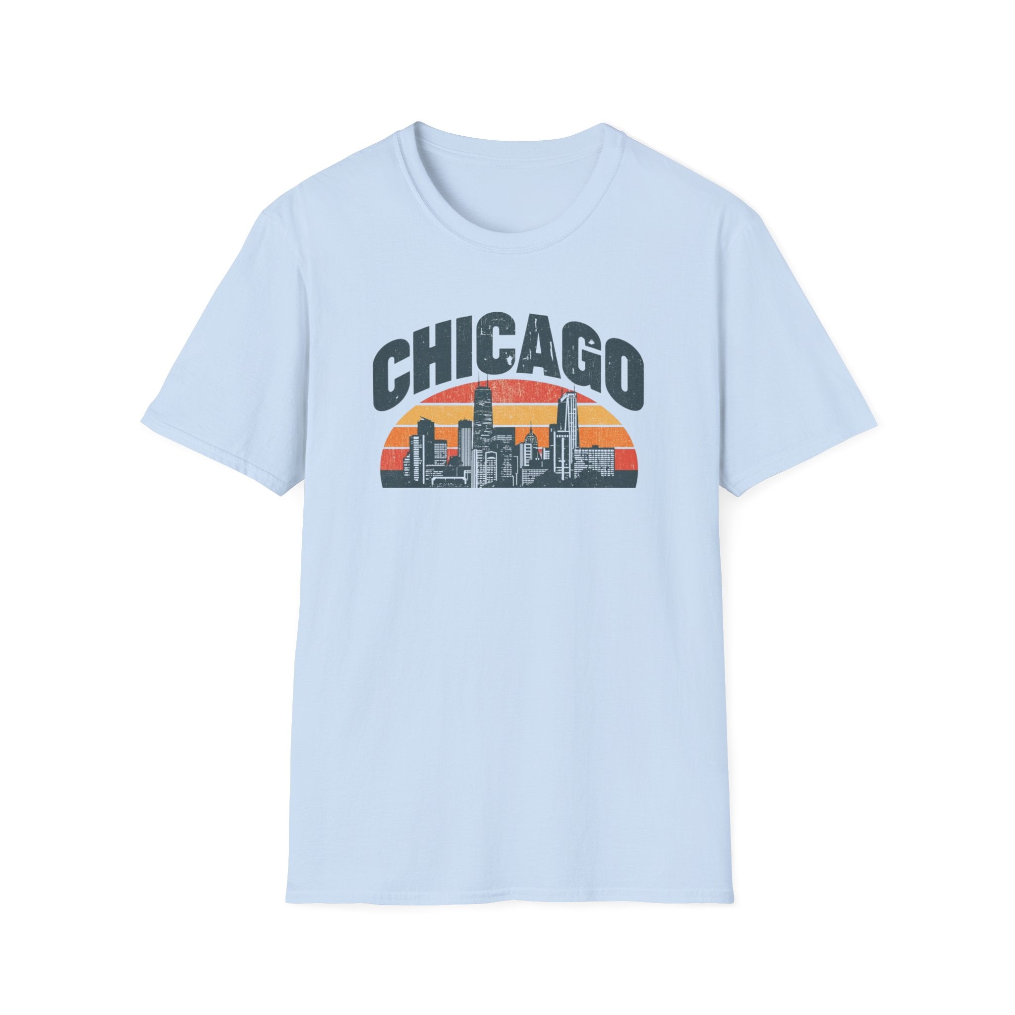 Chicago Skyline T-Shirt — Retro Sunset Cityscape Tee