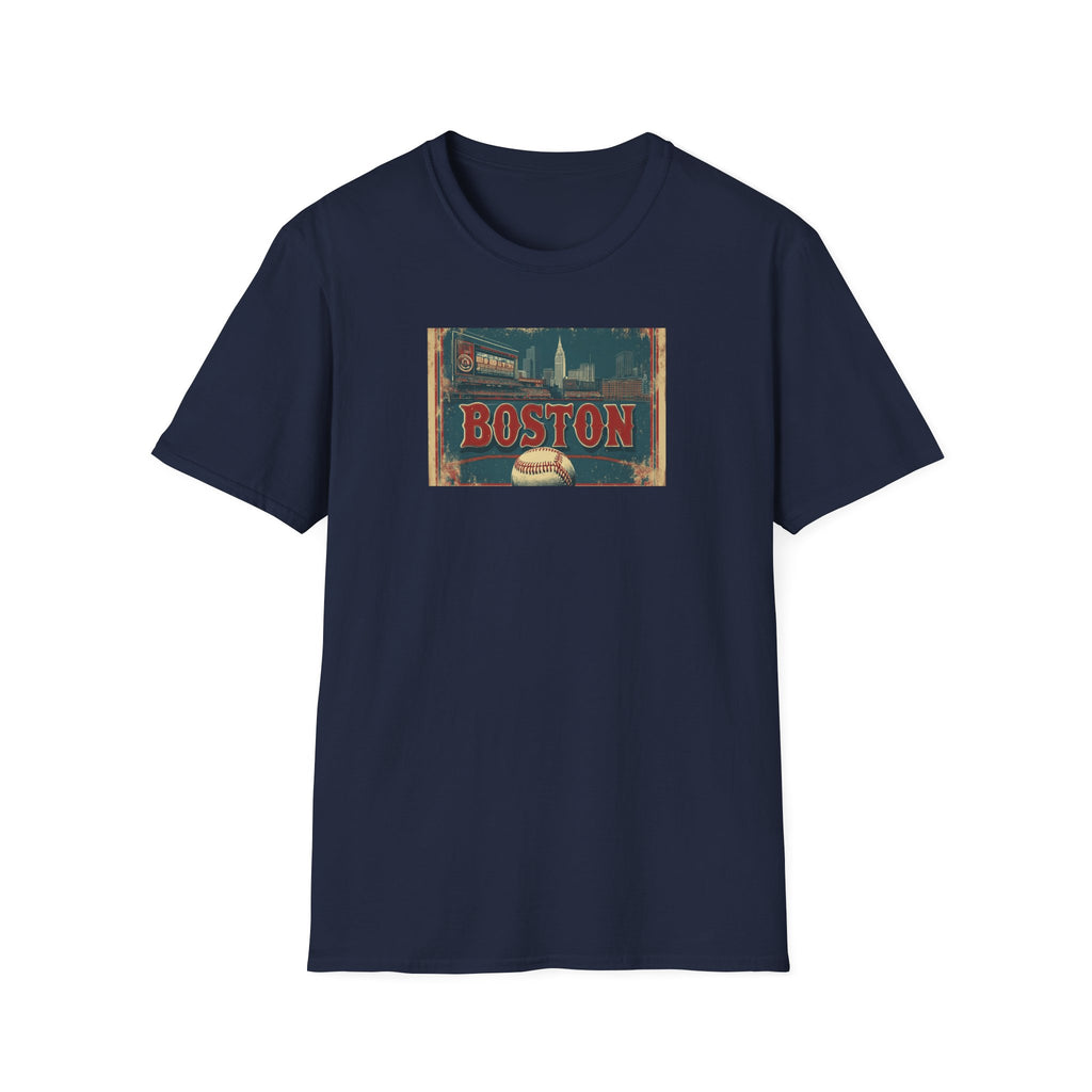 Boston Vintage Baseball T-Shirt | City Skyline, Retro Sports Design