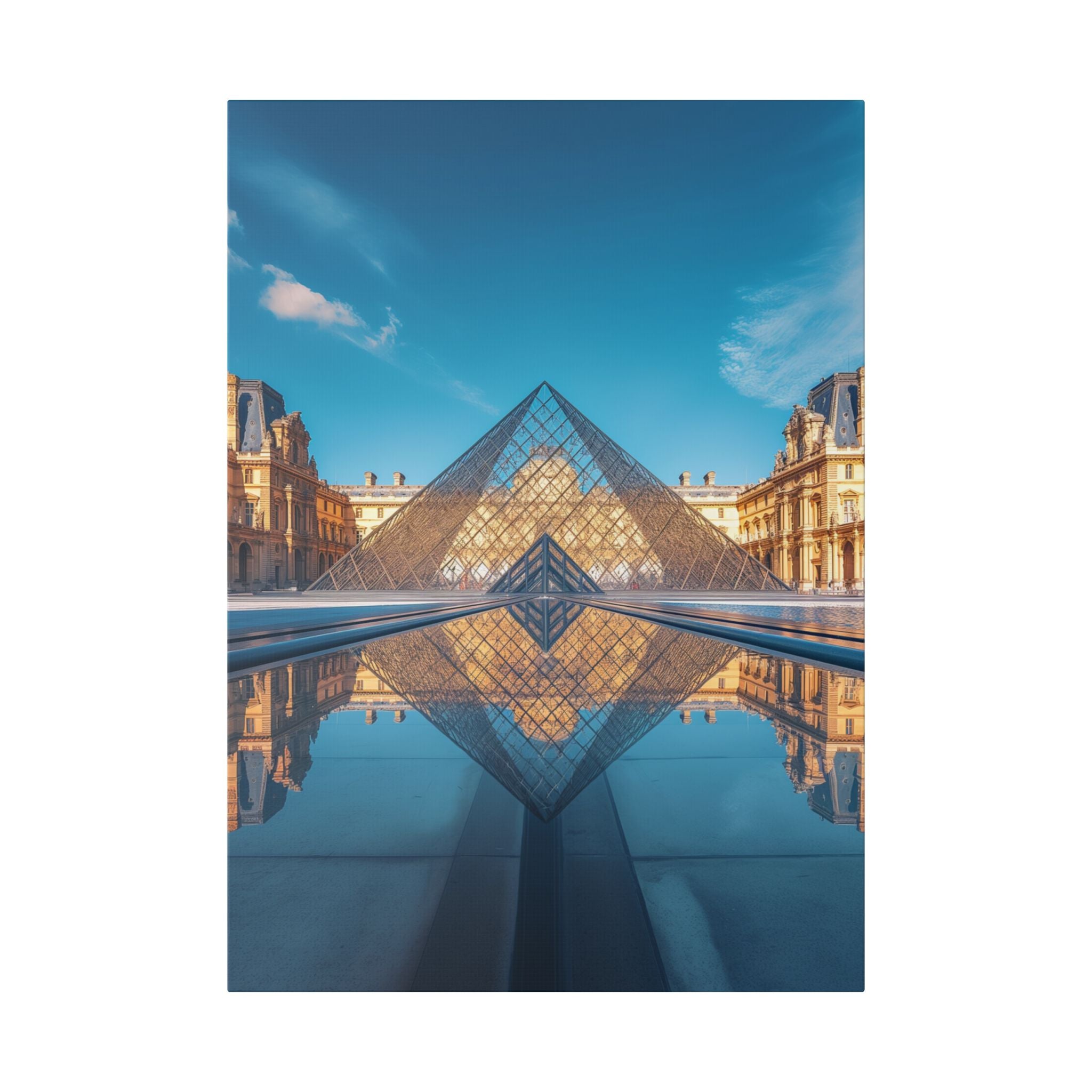 Louvre Glass Pyramid Canvas Print — Paris Travel Wall Art