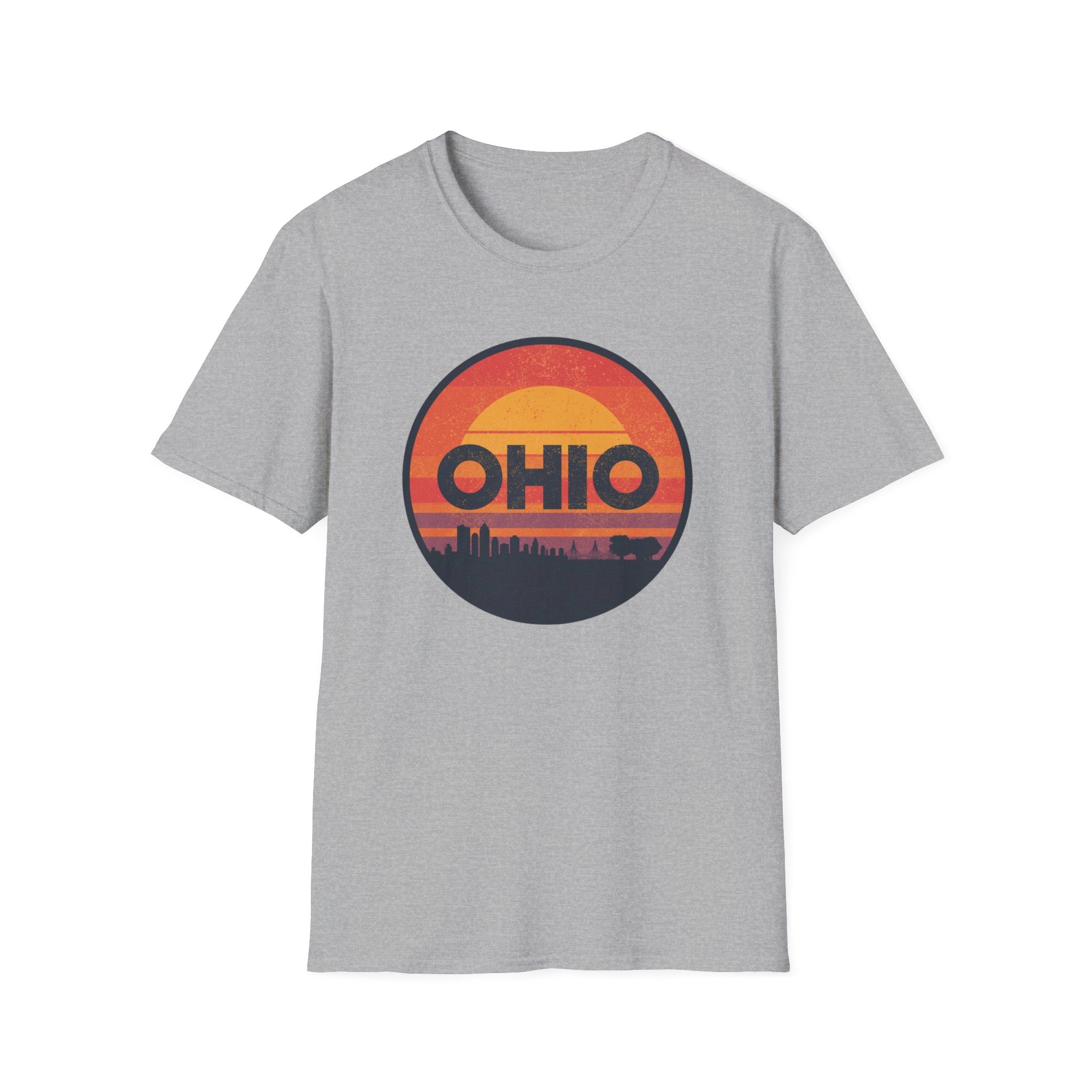 Ohio Retro Sunset T-Shirt — Vintage State Skyline Tee