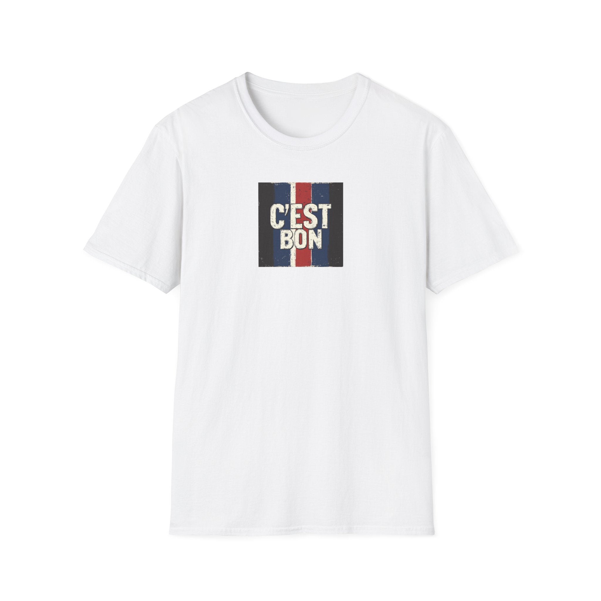 C'est Bon French Flag Stripe T-Shirt | Retro French Phrase Tee