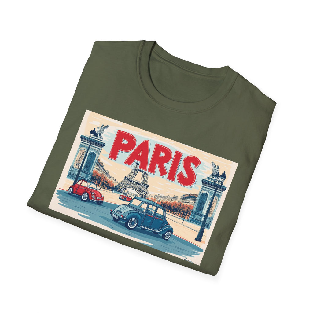 Paris Vintage Postcard T-Shirt | Eiffel Tower Retro Travel Tee