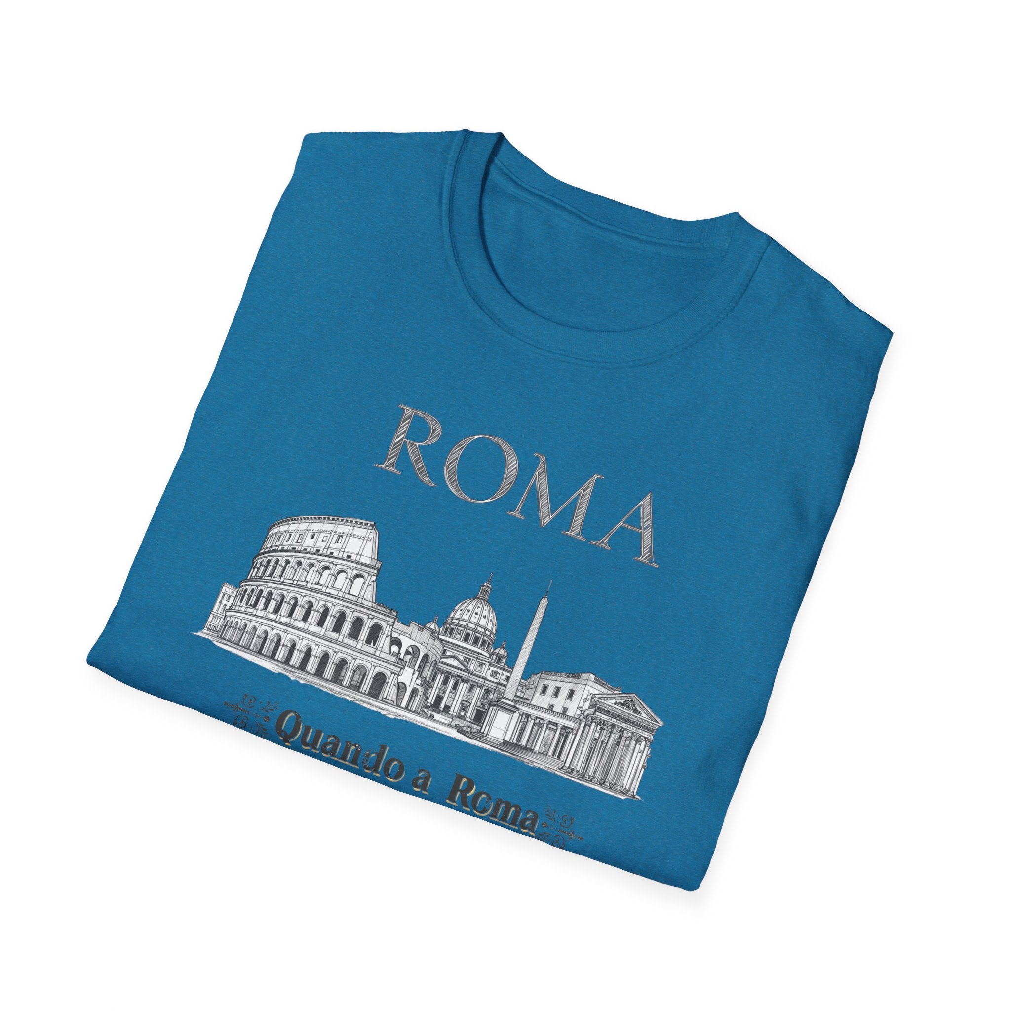 Roma skyline illustration T-Shirt | Colosseum Vatican Stencil