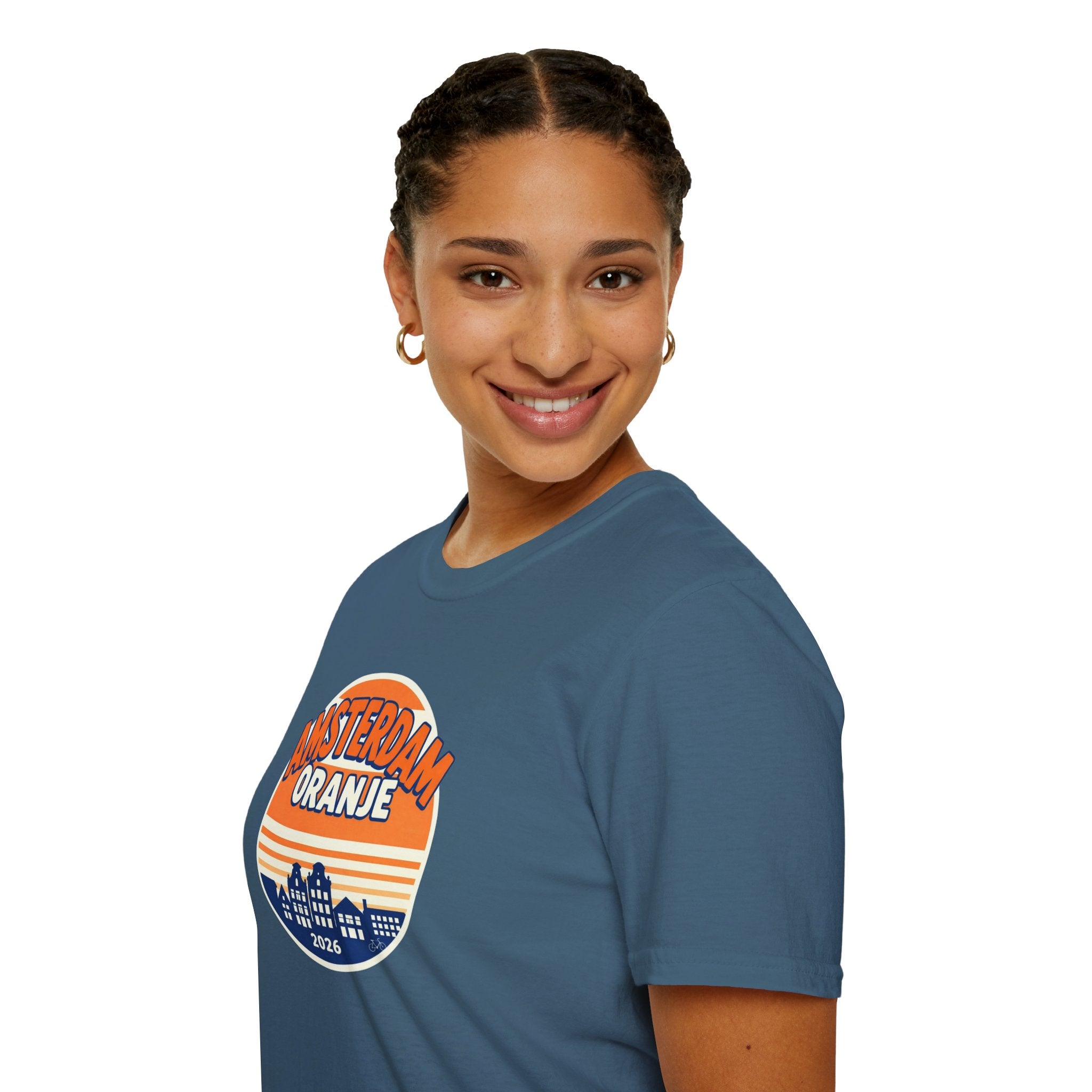 Amsterdam Oranje Vintage Skyline T-Shirt — 2026 Dutch Pride Tee