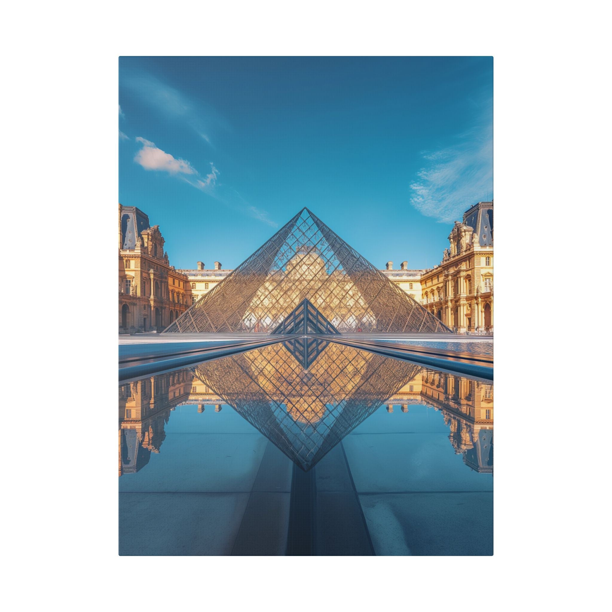 Louvre Glass Pyramid Canvas Print — Paris Travel Wall Art