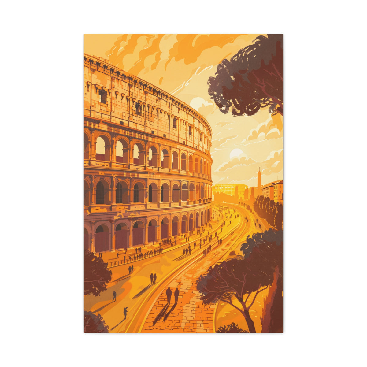 Colosseum Sunset Canvas Art — Rome Travel Wall Decor
