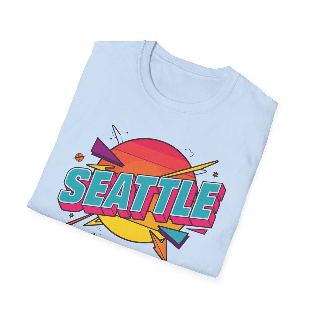 Seattle Retro Sunset T-Shirt — Vintage 80s City Graphic Tee