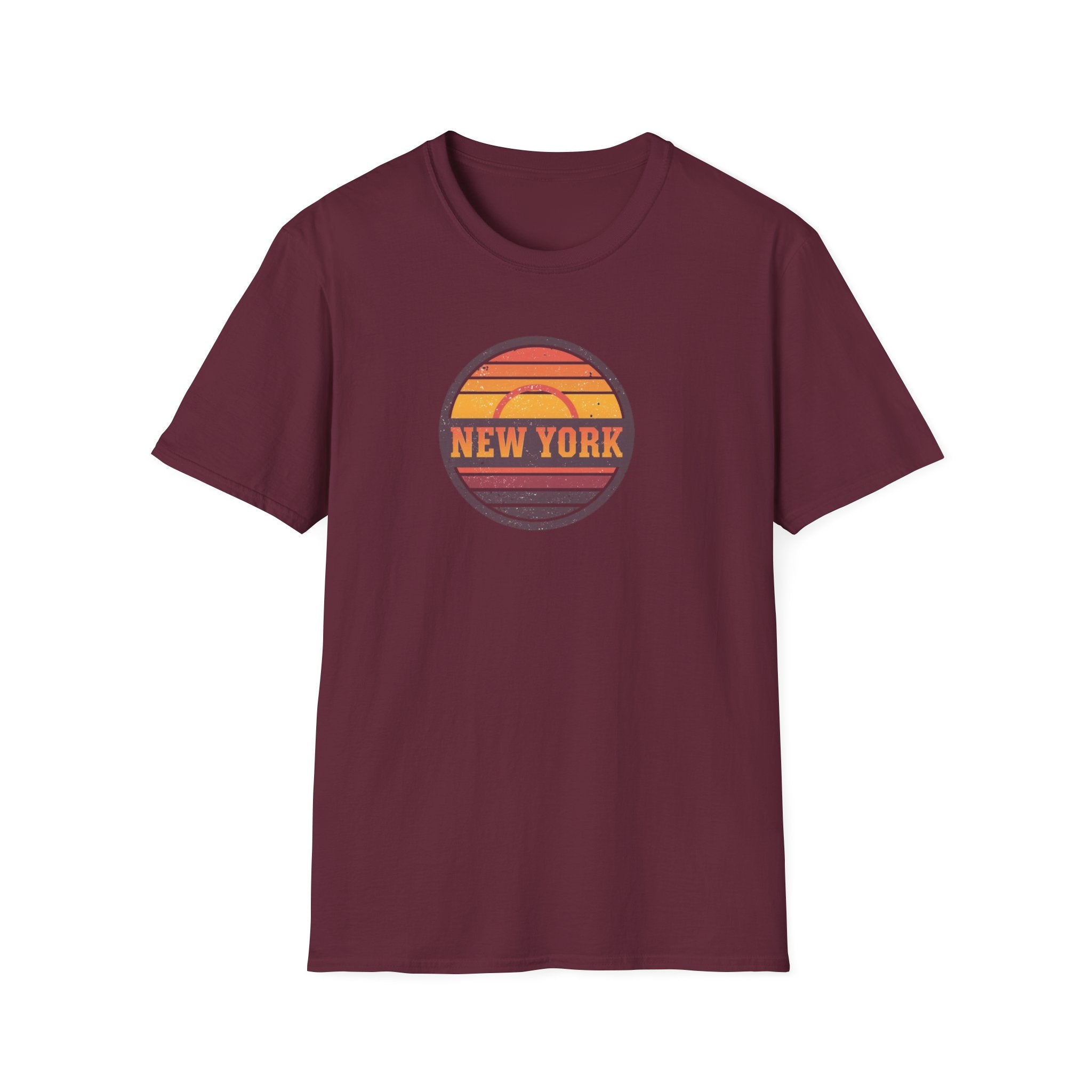 New York sunset badge T-Shirt | vintage retro city graphic