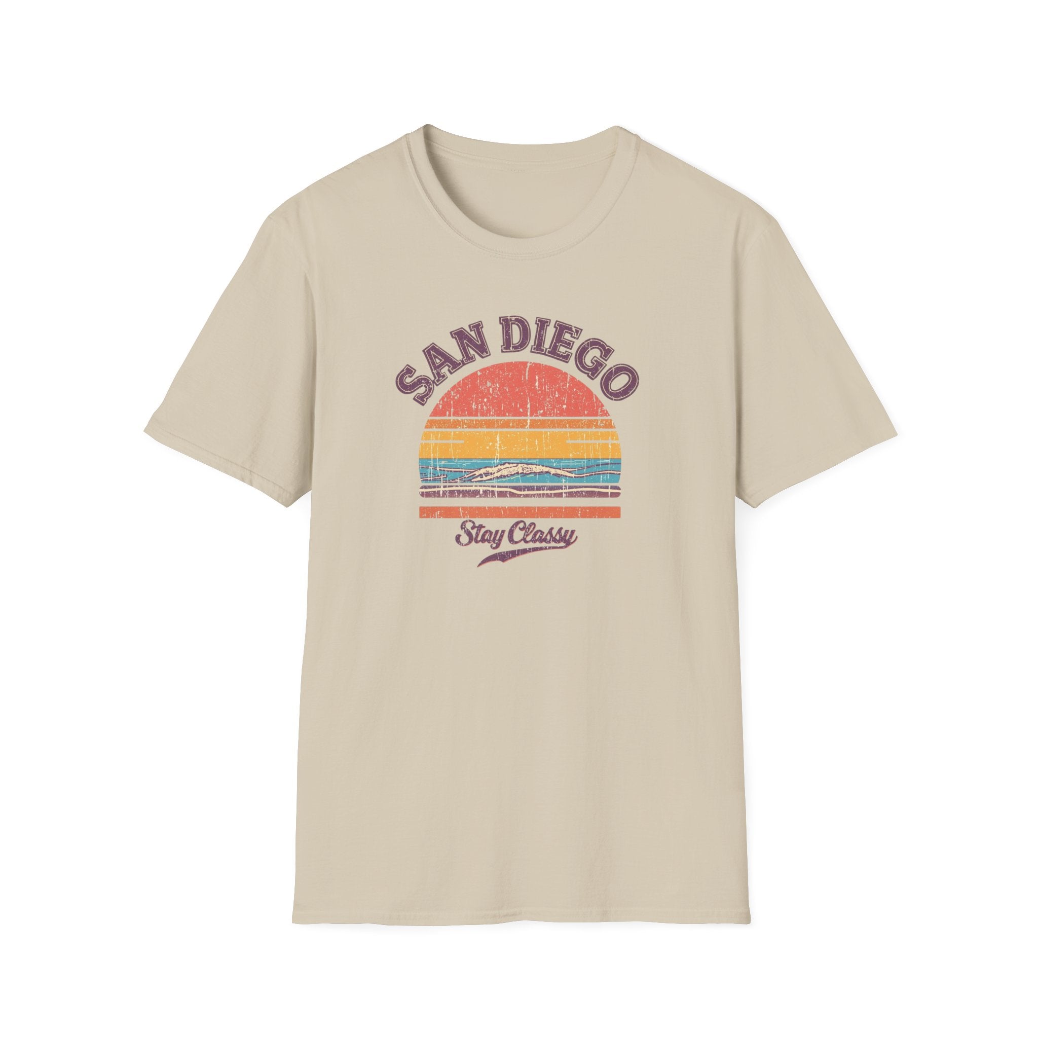 San Diego Retro Sunset T-Shirt — Stay Classy Vintage Beach Tee