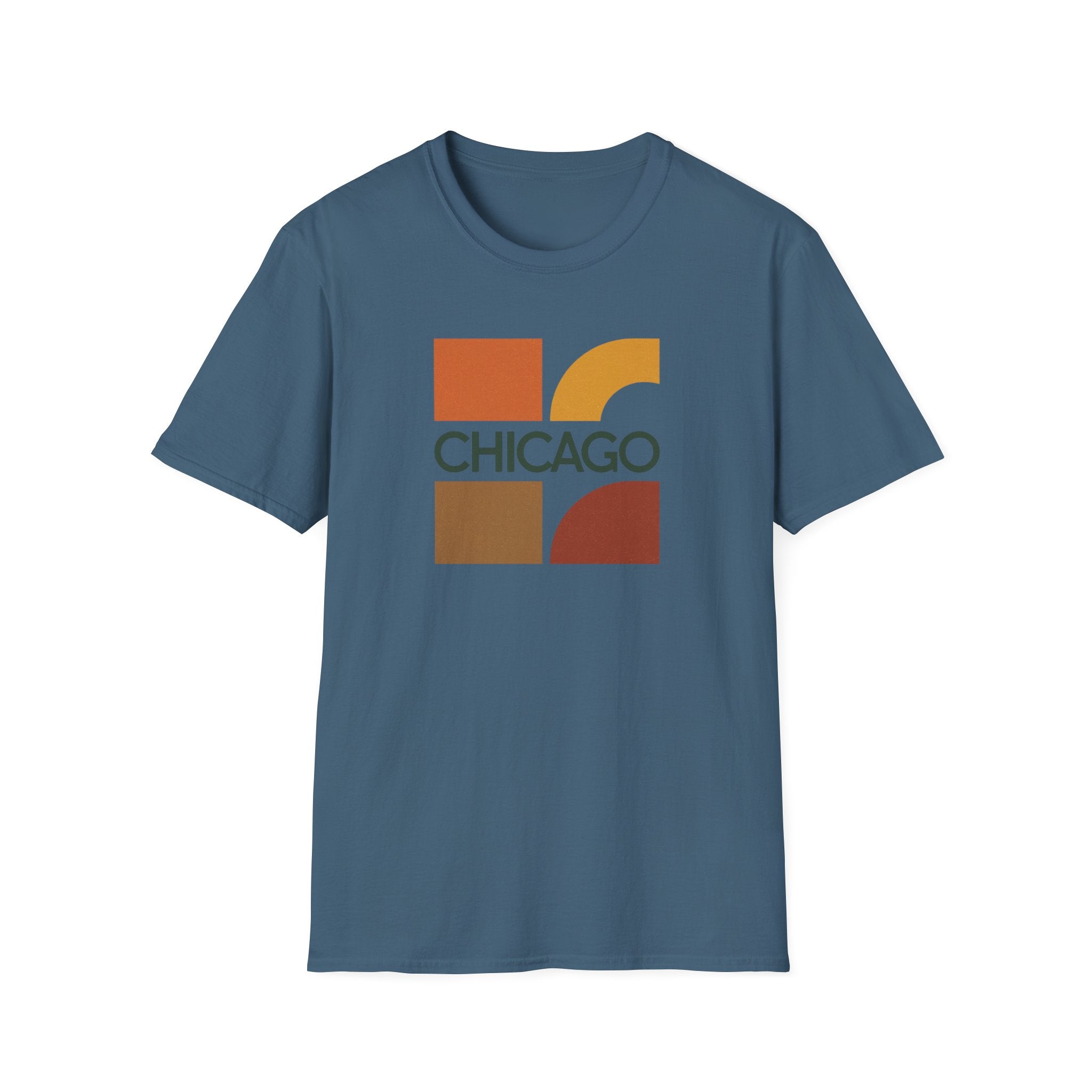 Retro Chicago Square Logo T-Shirt | Mid-Century City Design