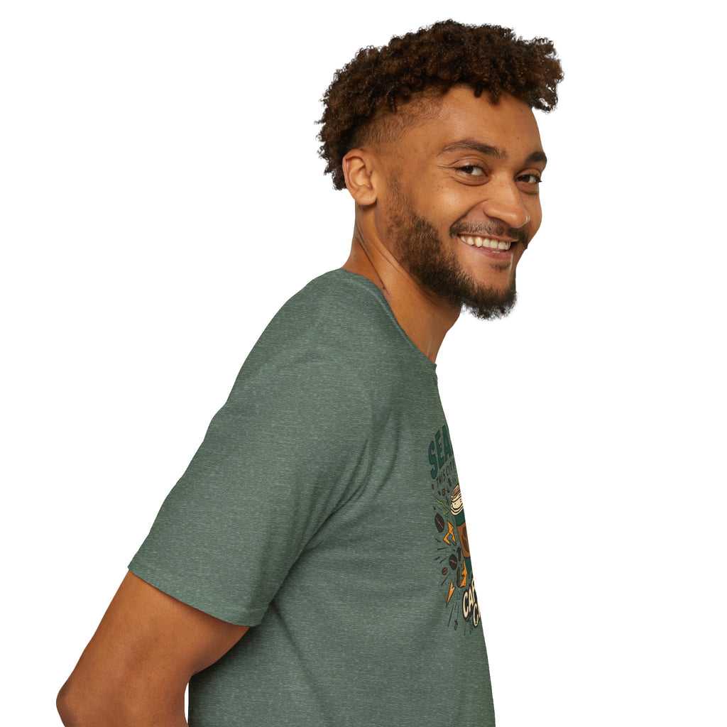 Seattle Caffeine Chaos T-Shirt – This City Runs on Coffee Graphic Tee