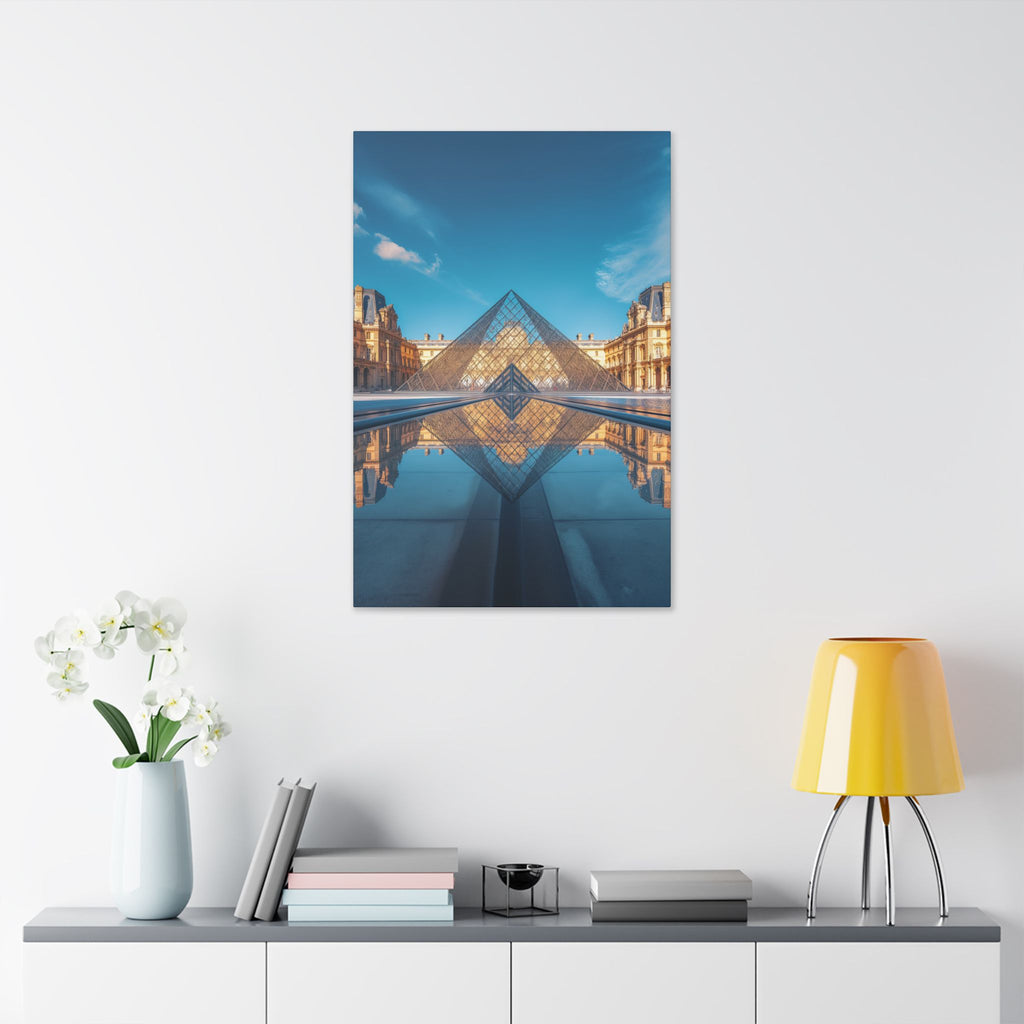 Louvre Glass Pyramid Canvas Print — Paris Travel Wall Art