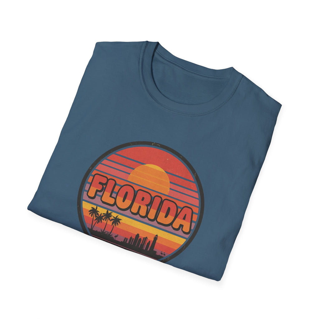 Florida Sunset T-Shirt — Retro Palm Beach Skyline Tee
