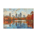 Atlanta Midtown Skyline - Piedmont Park - Autumn Cityscape Canvas – Fall Skyline Wall Art