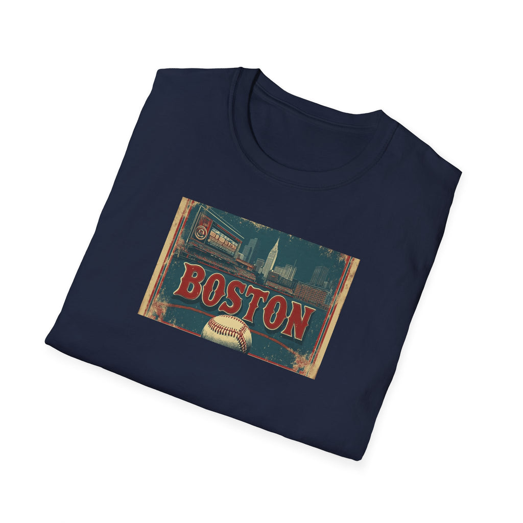 Boston Vintage Baseball T-Shirt | City Skyline, Retro Sports Design