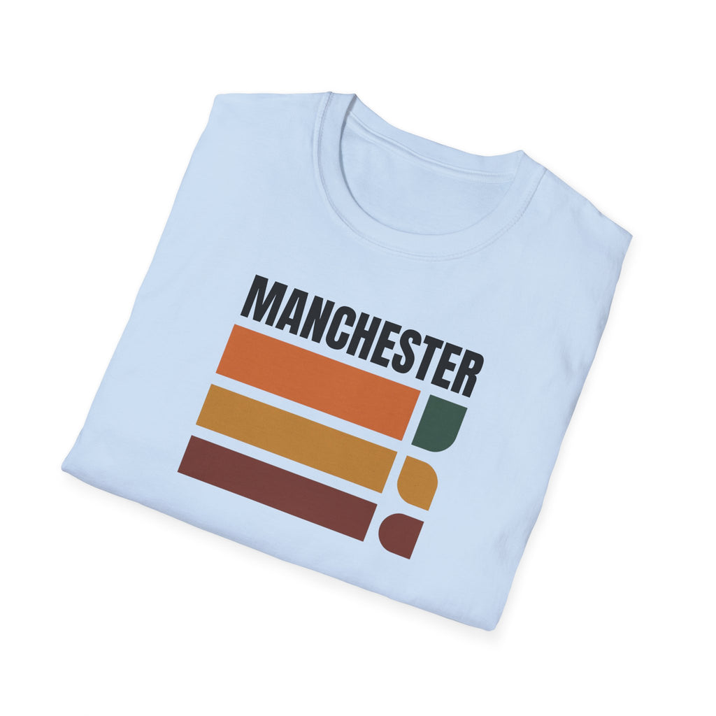 Manchester Retro Stripes T-Shirt | Vintage City Graphic