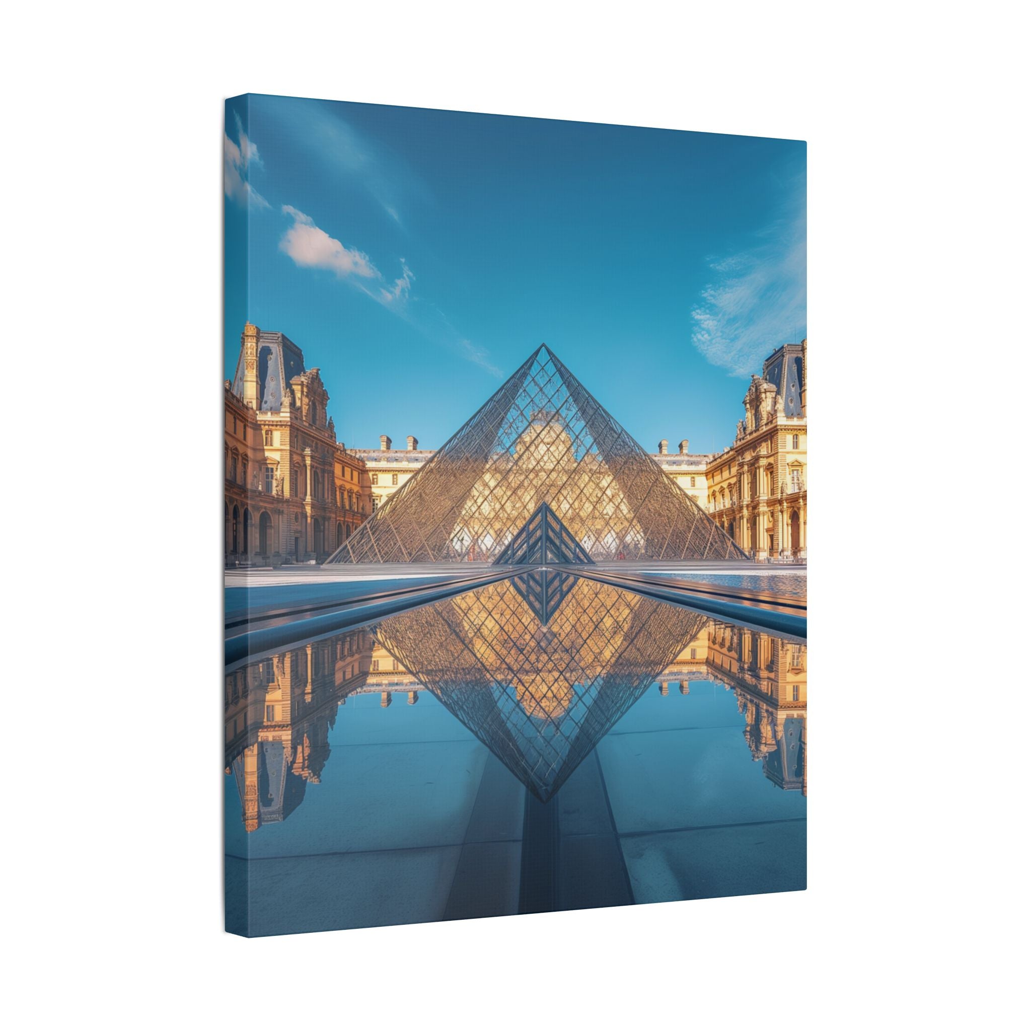 Louvre Glass Pyramid Canvas Print — Paris Travel Wall Art