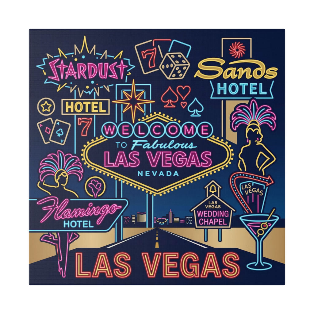 Las Vegas Neon Signs Canvas