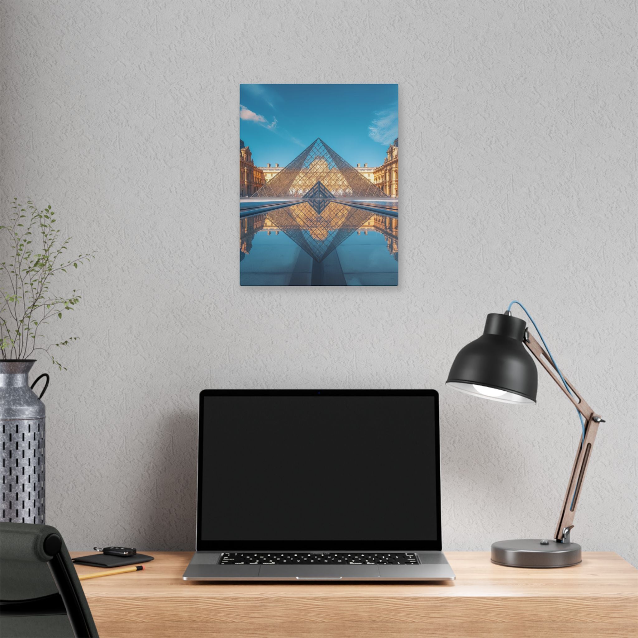 Louvre Glass Pyramid Canvas Print — Paris Travel Wall Art