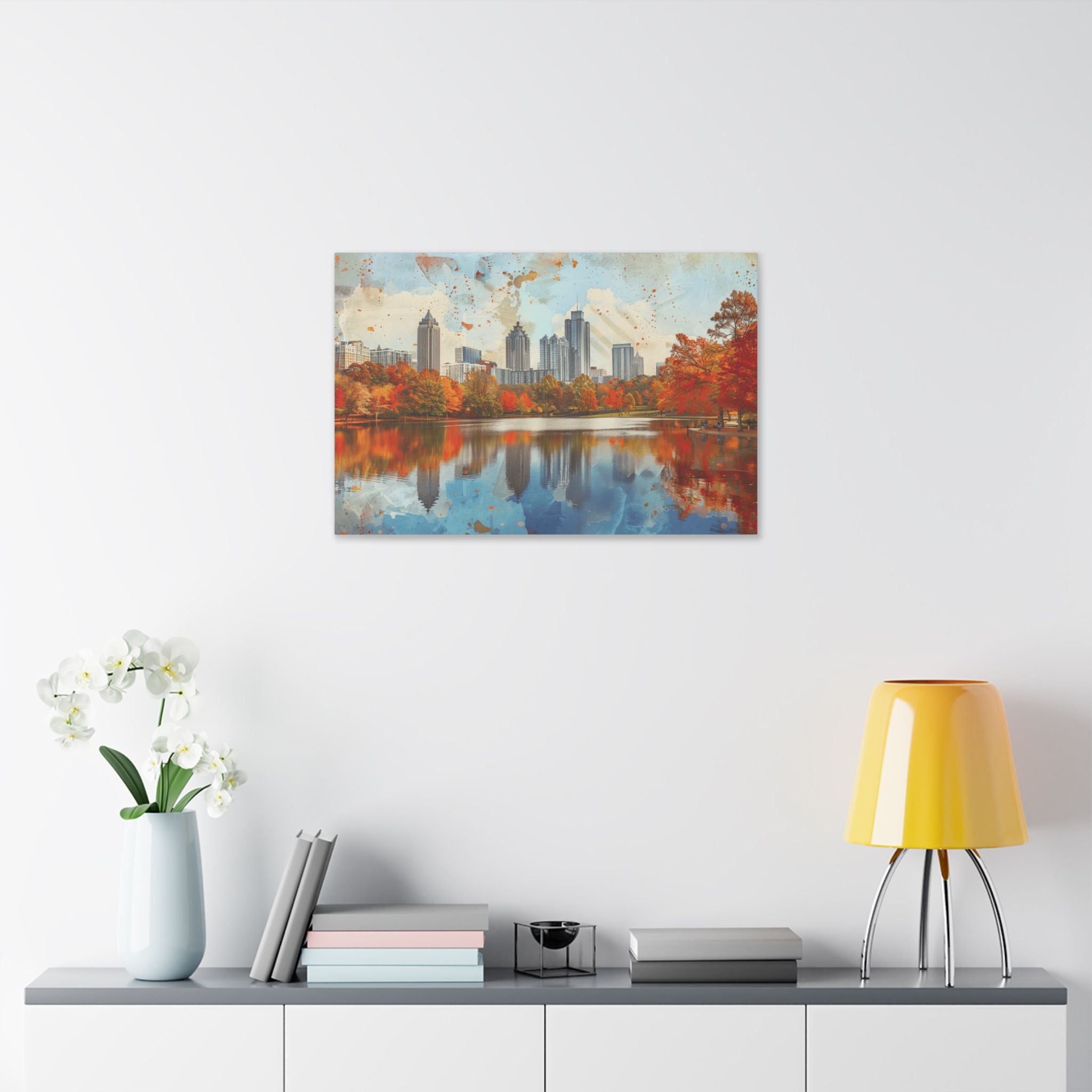 Atlanta Midtown Skyline - Piedmont Park - Autumn Cityscape Canvas – Fall Skyline Wall Art