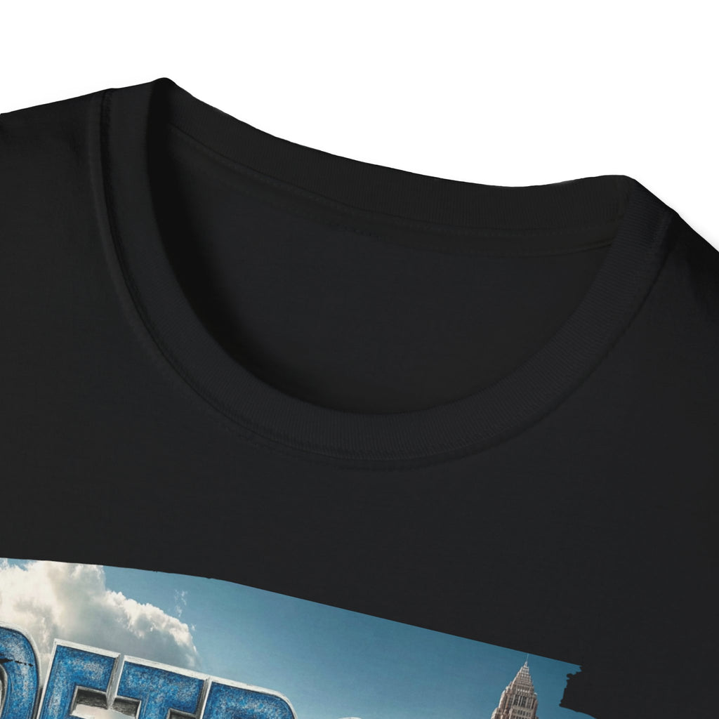 Detroit city skyline brushstroke T-Shirt | Motor City typography
