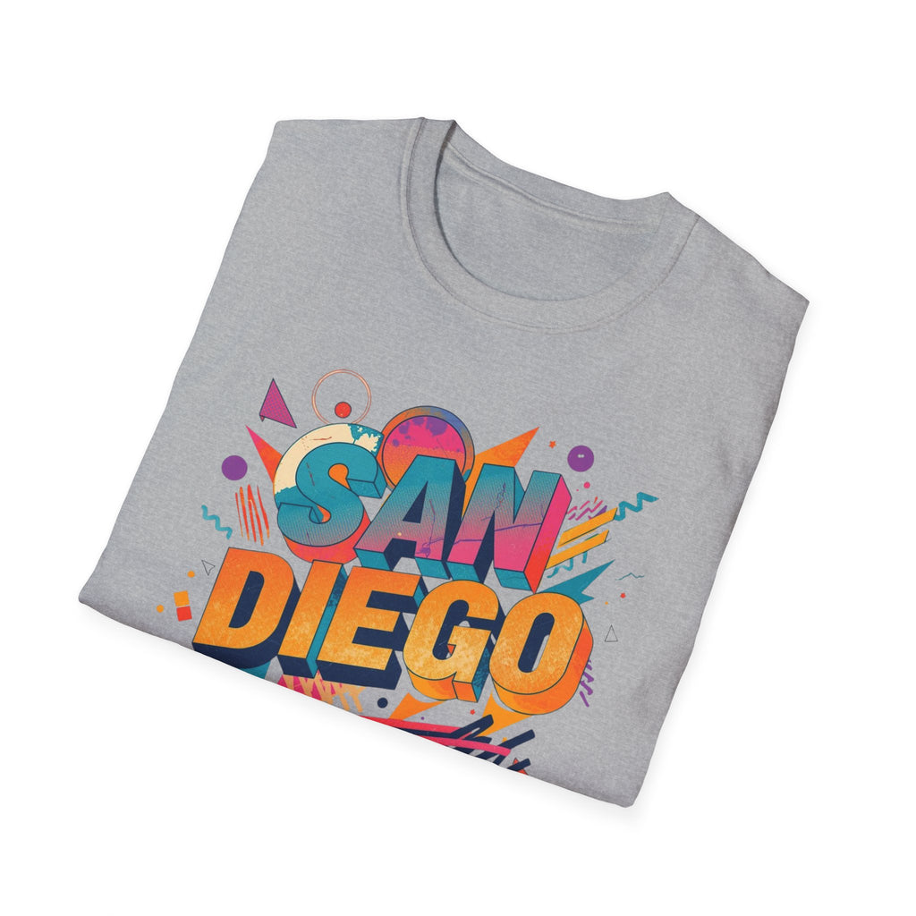 San Diego Retro Graphic T‑Shirt — Colorful 80s Style City Tee