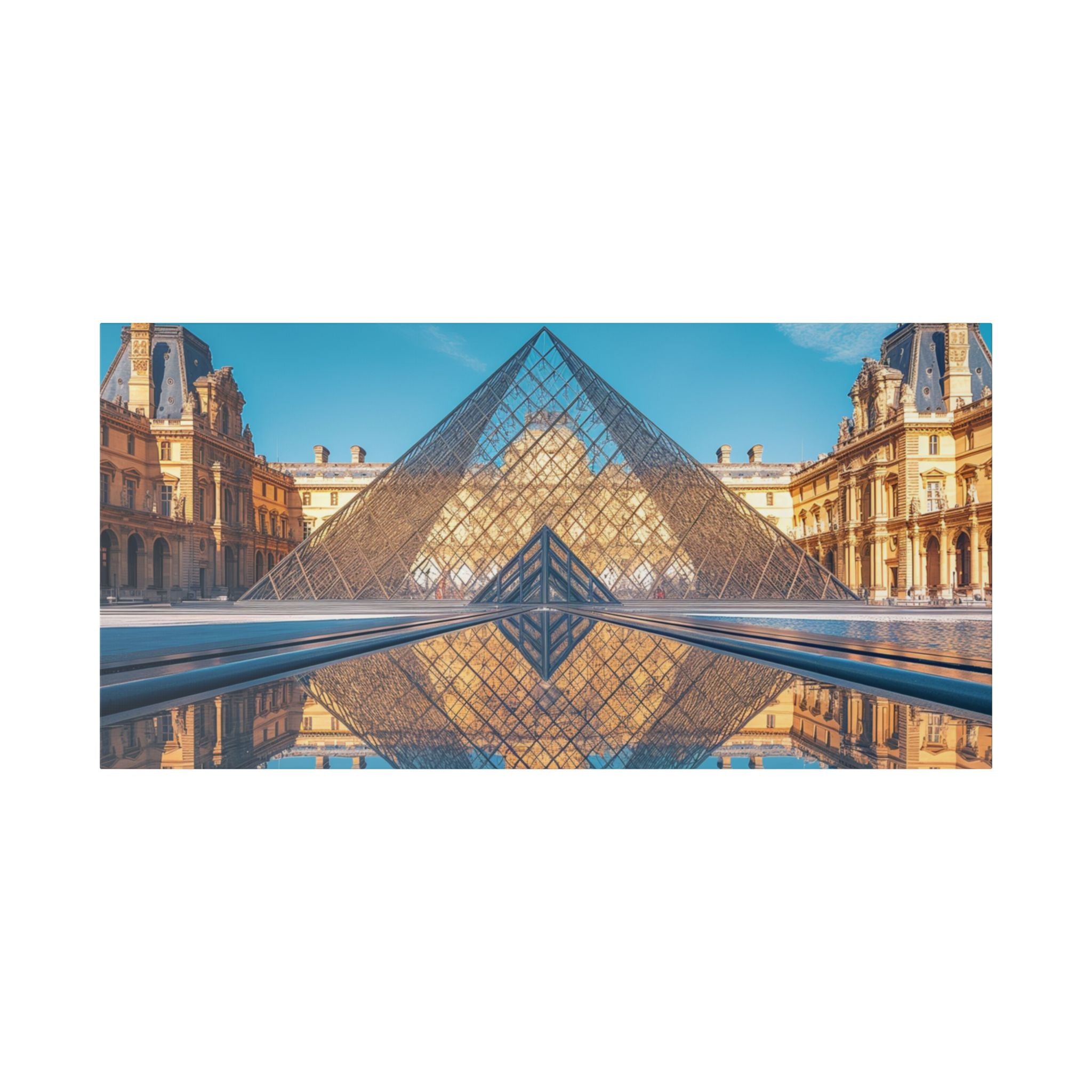 Louvre Glass Pyramid Canvas Print — Paris Travel Wall Art