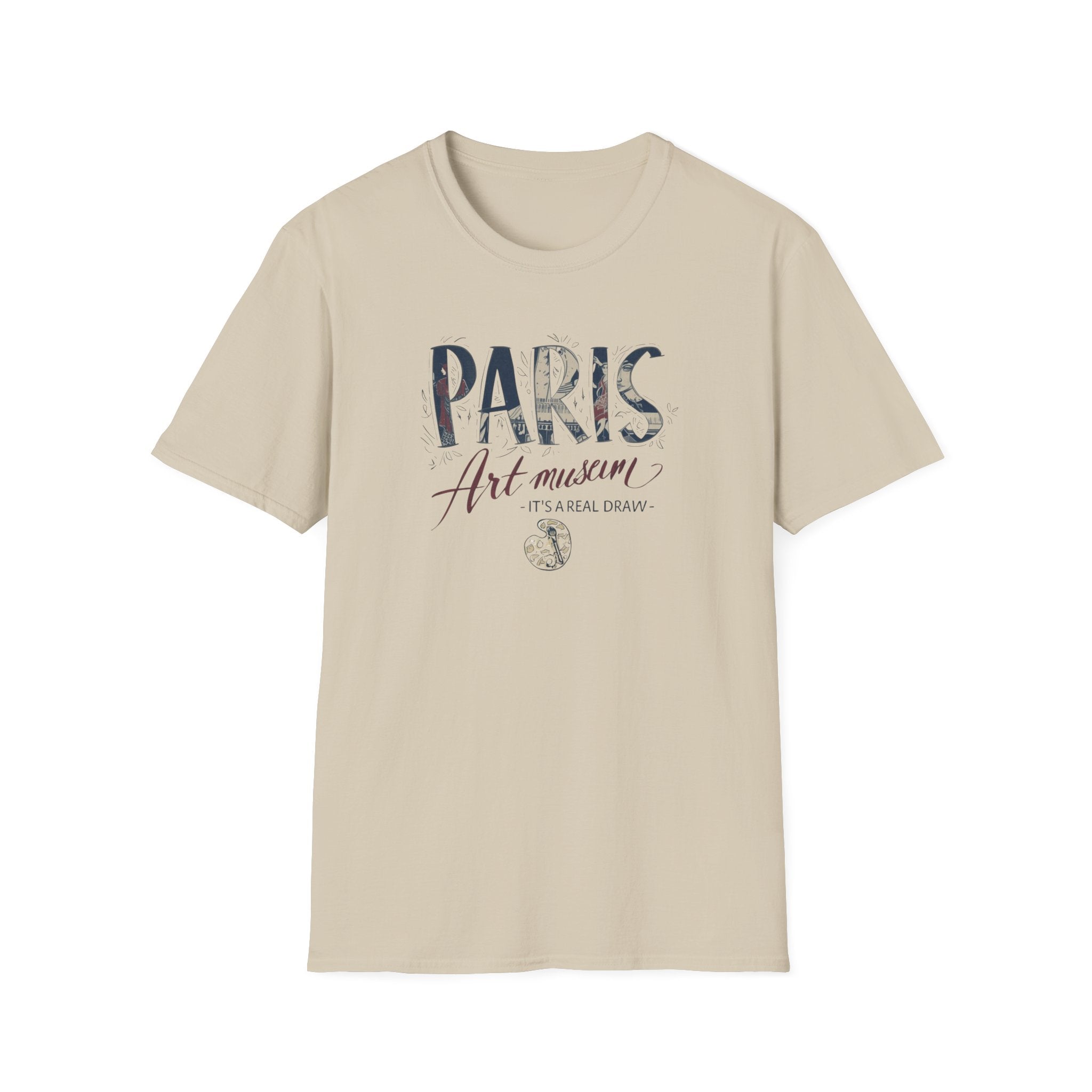 Paris Art Museum T-Shirt — Vintage Floral Typography Travel Tee