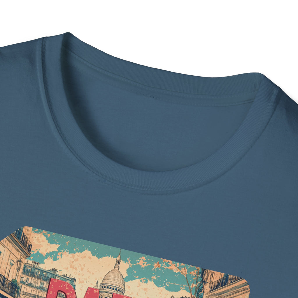 Paris Retro Street Scene T-Shirt | Vintage Parisian Graphic